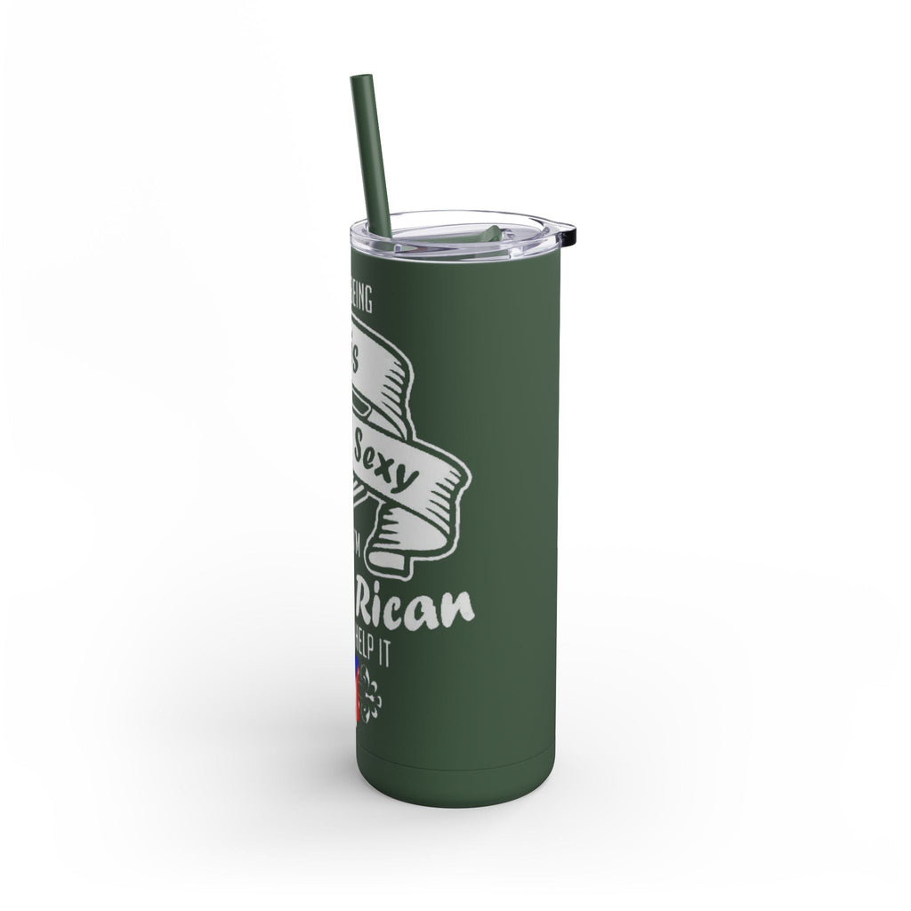 Puerto Rican Pride Skinny Matte Tumbler, 20oz | Perfect Gift for Afro - Latinx, Birthday, BBQ, Celebration, Fun Drinkware - Metamorphosis Creations