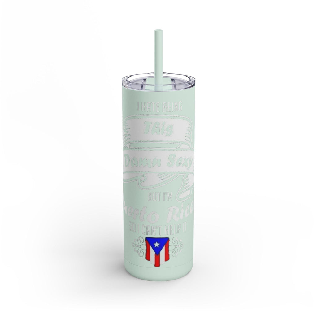 Puerto Rican Pride Skinny Matte Tumbler, 20oz | Perfect Gift for Afro - Latinx, Birthday, BBQ, Celebration, Fun Drinkware - Metamorphosis Creations