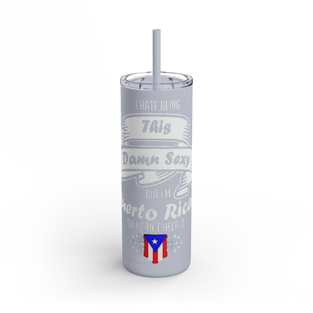 Puerto Rican Pride Skinny Matte Tumbler, 20oz | Perfect Gift for Afro - Latinx, Birthday, BBQ, Celebration, Fun Drinkware - Metamorphosis Creations