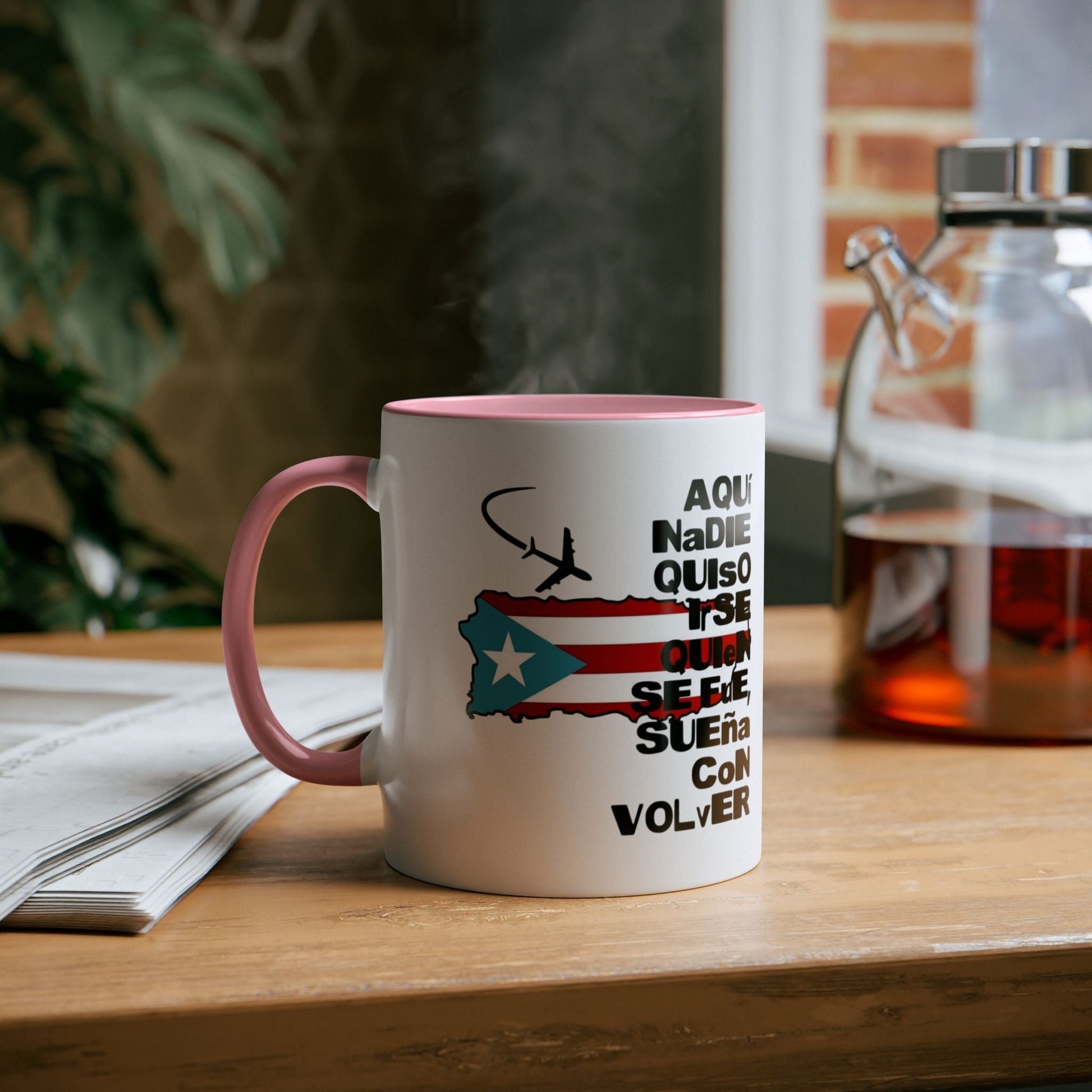 Puerto Rican Pride Two - Tone Coffee Mug, 11oz - Gift for Coffee Lovers, Home Decor, Travel Souvenirs, Unique Kitchenware, Independence Day - Metamorphosis Creations