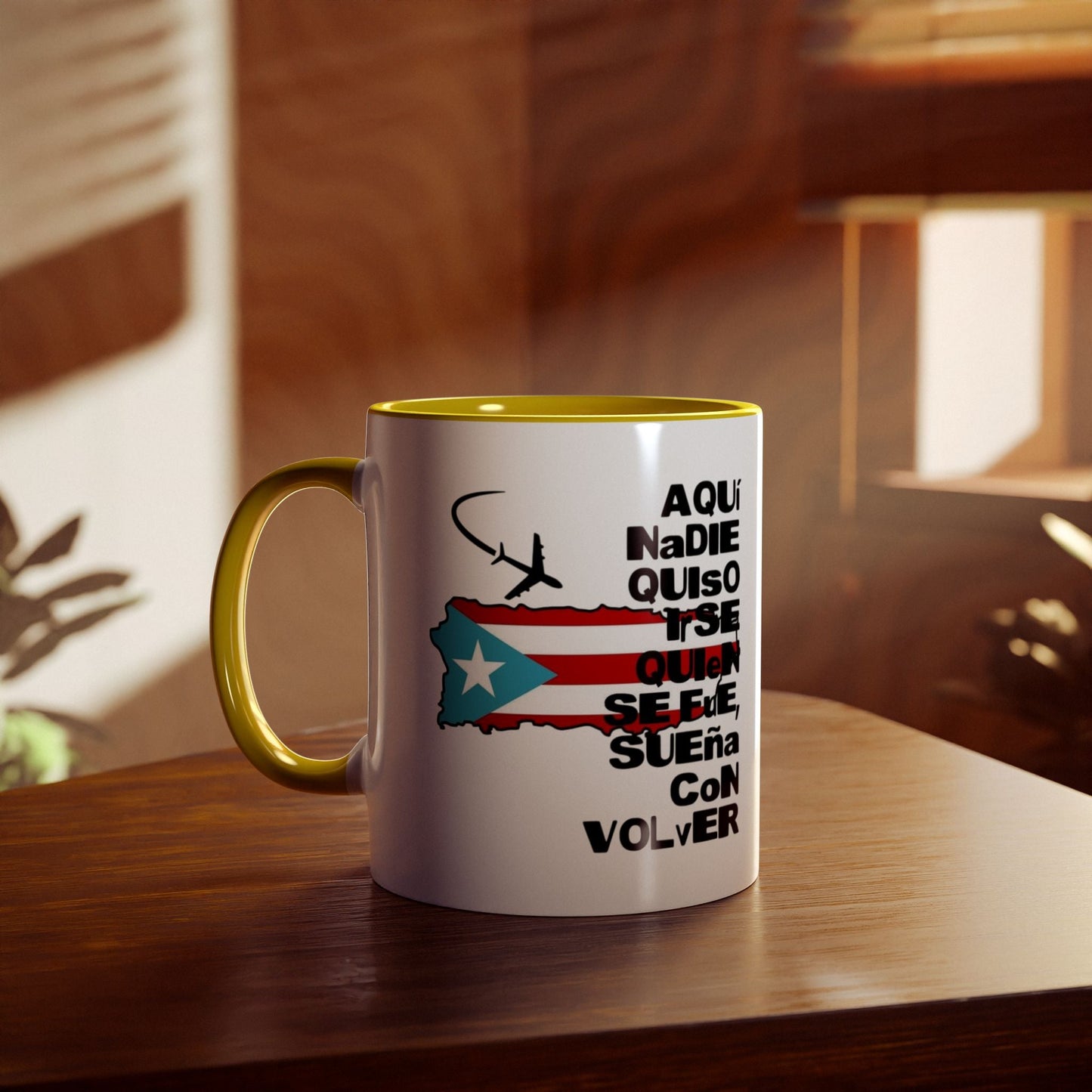 Puerto Rican Pride Two - Tone Coffee Mug, 11oz - Gift for Coffee Lovers, Home Decor, Travel Souvenirs, Unique Kitchenware, Independence Day - Metamorphosis Creations