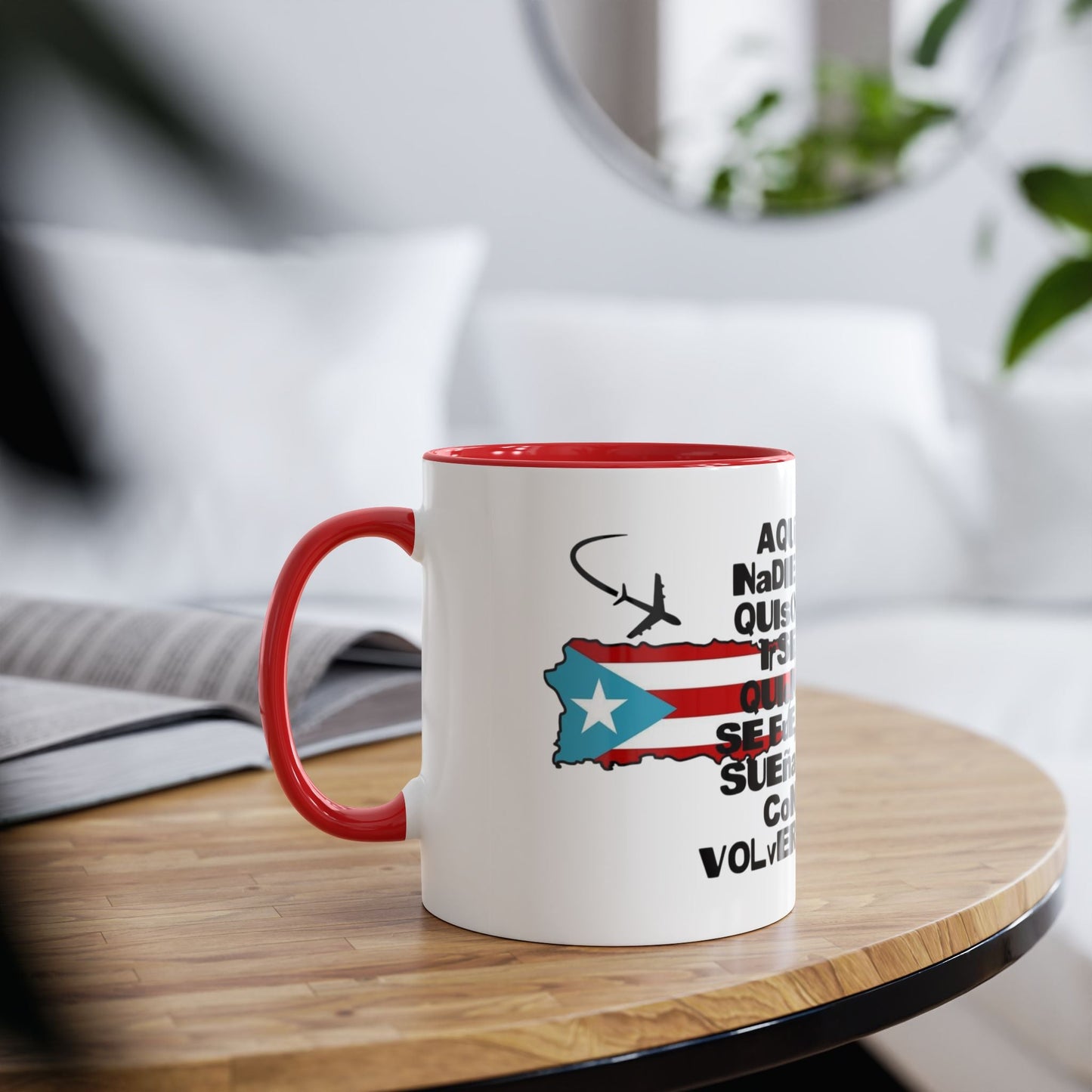 Puerto Rican Pride Two - Tone Coffee Mug, 11oz - Gift for Coffee Lovers, Home Decor, Travel Souvenirs, Unique Kitchenware, Independence Day - Metamorphosis Creations