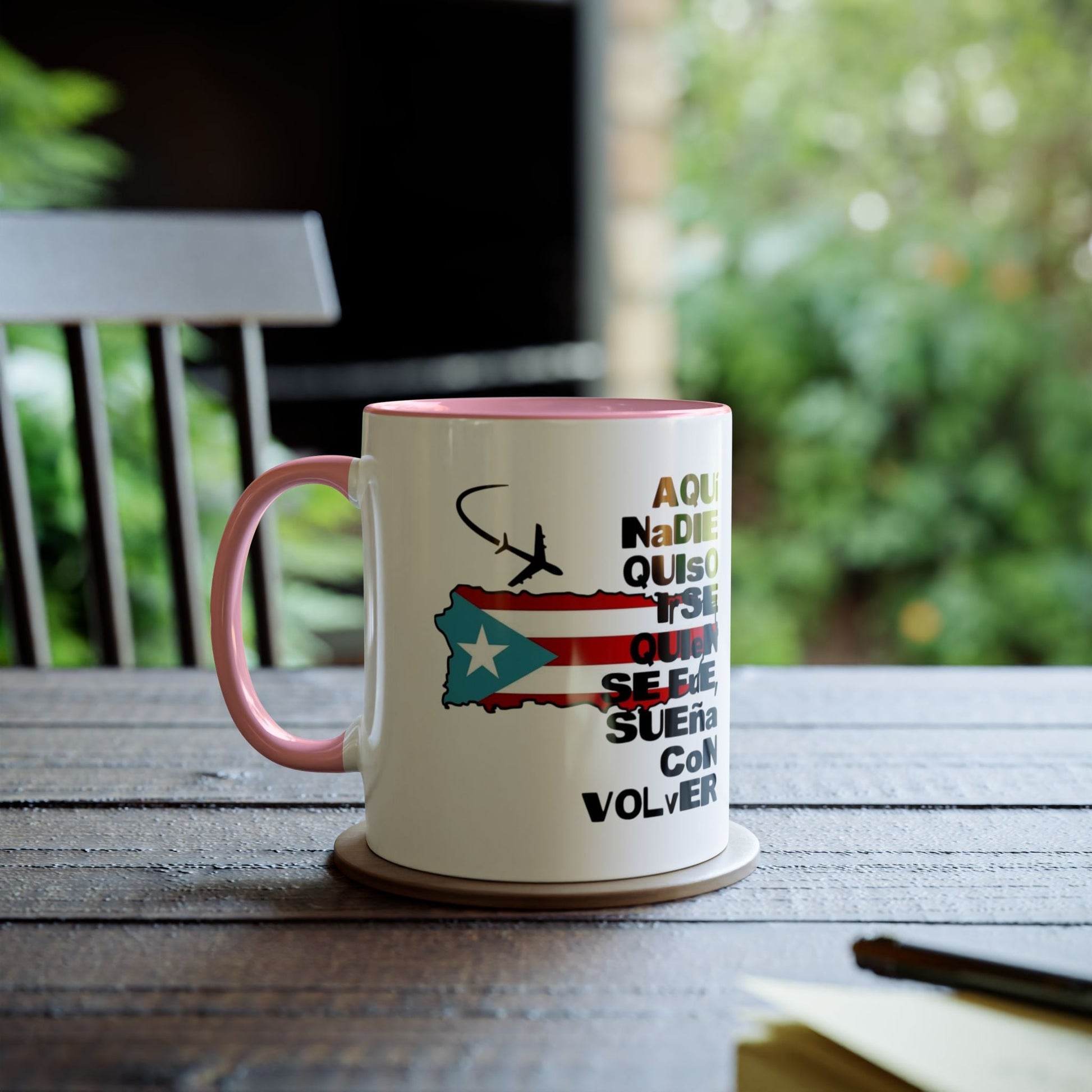 Puerto Rican Pride Two - Tone Coffee Mug, 11oz - Gift for Coffee Lovers, Home Decor, Travel Souvenirs, Unique Kitchenware, Independence Day - Metamorphosis Creations