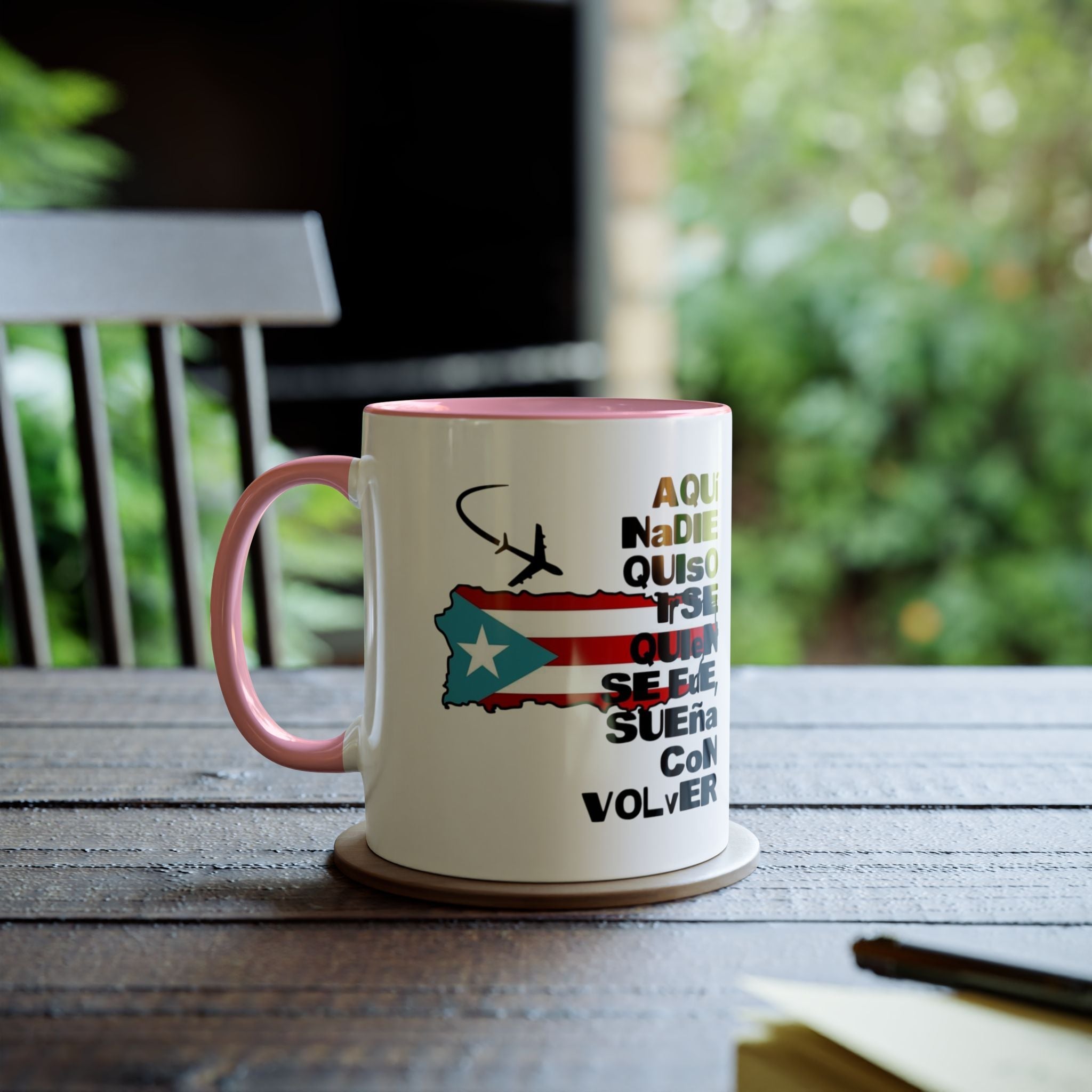 Puerto Rican Pride Two - Tone Coffee Mug, 11oz - Gift for Coffee Lovers, Home Decor, Travel Souvenirs, Unique Kitchenware, Independence Day - Metamorphosis Creations