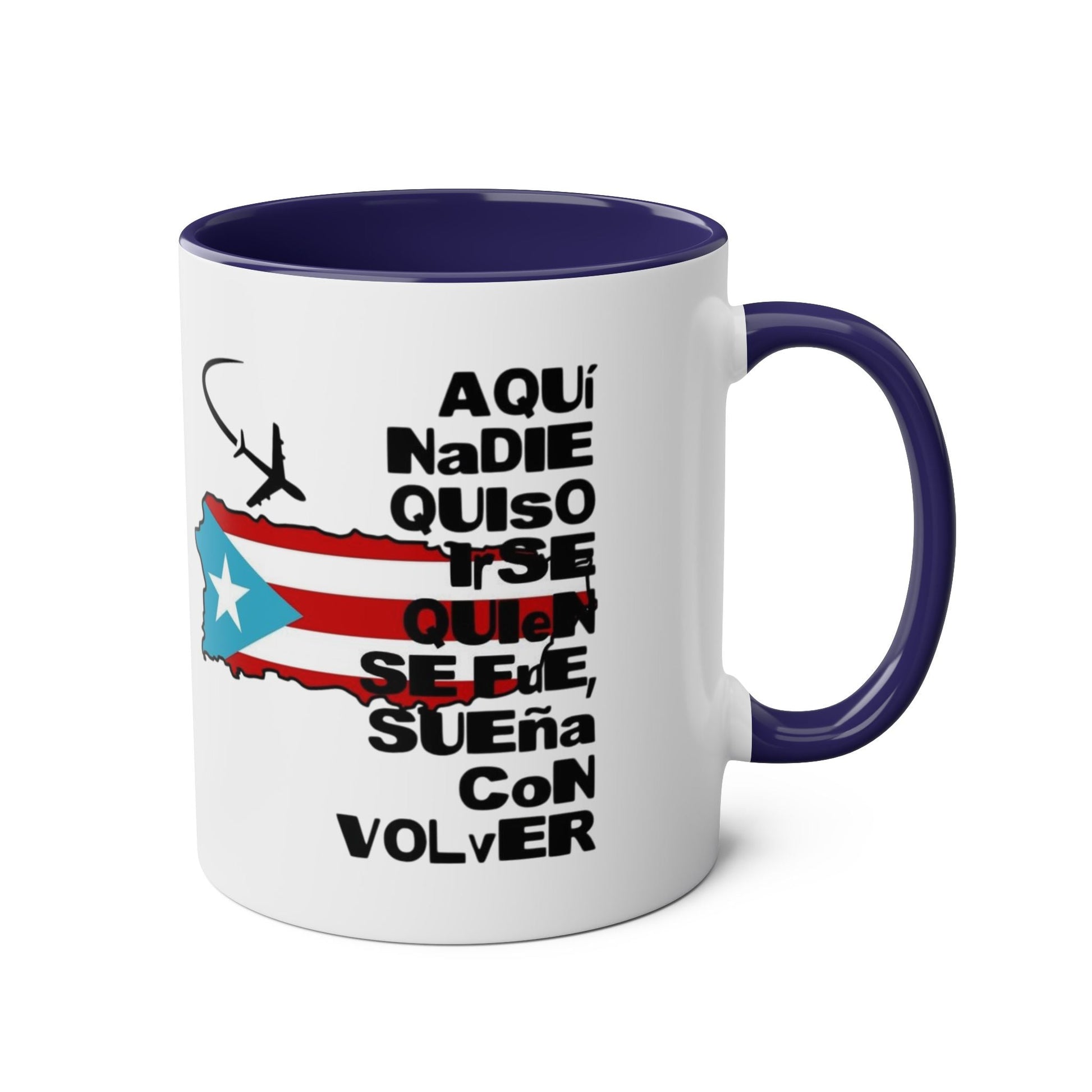 Puerto Rican Pride Two - Tone Coffee Mug, 11oz - Gift for Coffee Lovers, Home Decor, Travel Souvenirs, Unique Kitchenware, Independence Day - Metamorphosis Creations