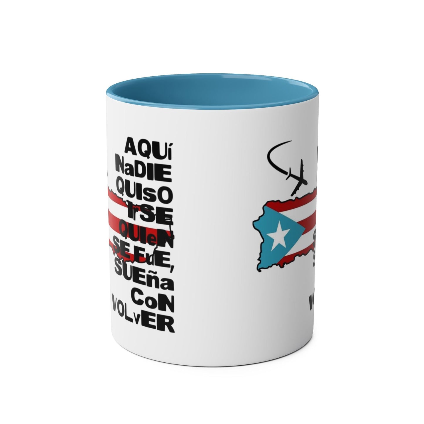 Puerto Rican Pride Two - Tone Coffee Mug, 11oz - Gift for Coffee Lovers, Home Decor, Travel Souvenirs, Unique Kitchenware, Independence Day - Metamorphosis Creations