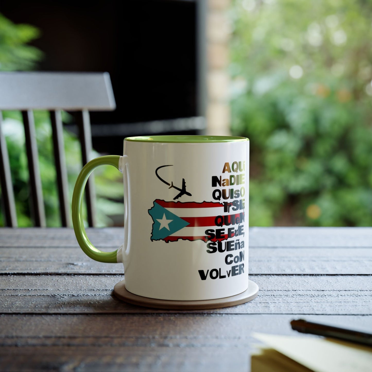 Puerto Rican Pride Two - Tone Coffee Mug, 11oz - Gift for Coffee Lovers, Home Decor, Travel Souvenirs, Unique Kitchenware, Independence Day - Metamorphosis Creations