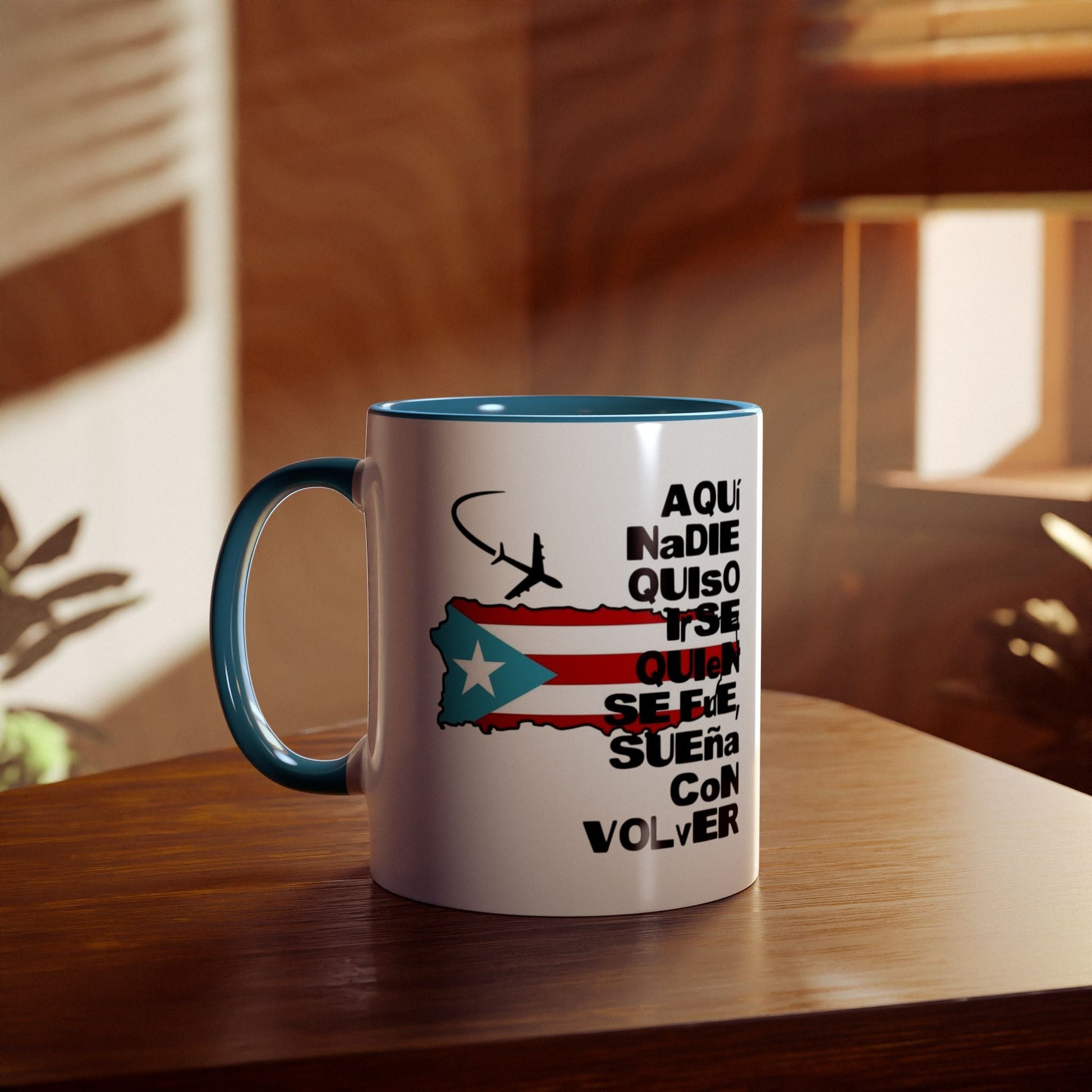 Puerto Rican Pride Two - Tone Coffee Mug, 11oz - Gift for Coffee Lovers, Home Decor, Travel Souvenirs, Unique Kitchenware, Independence Day - Metamorphosis Creations