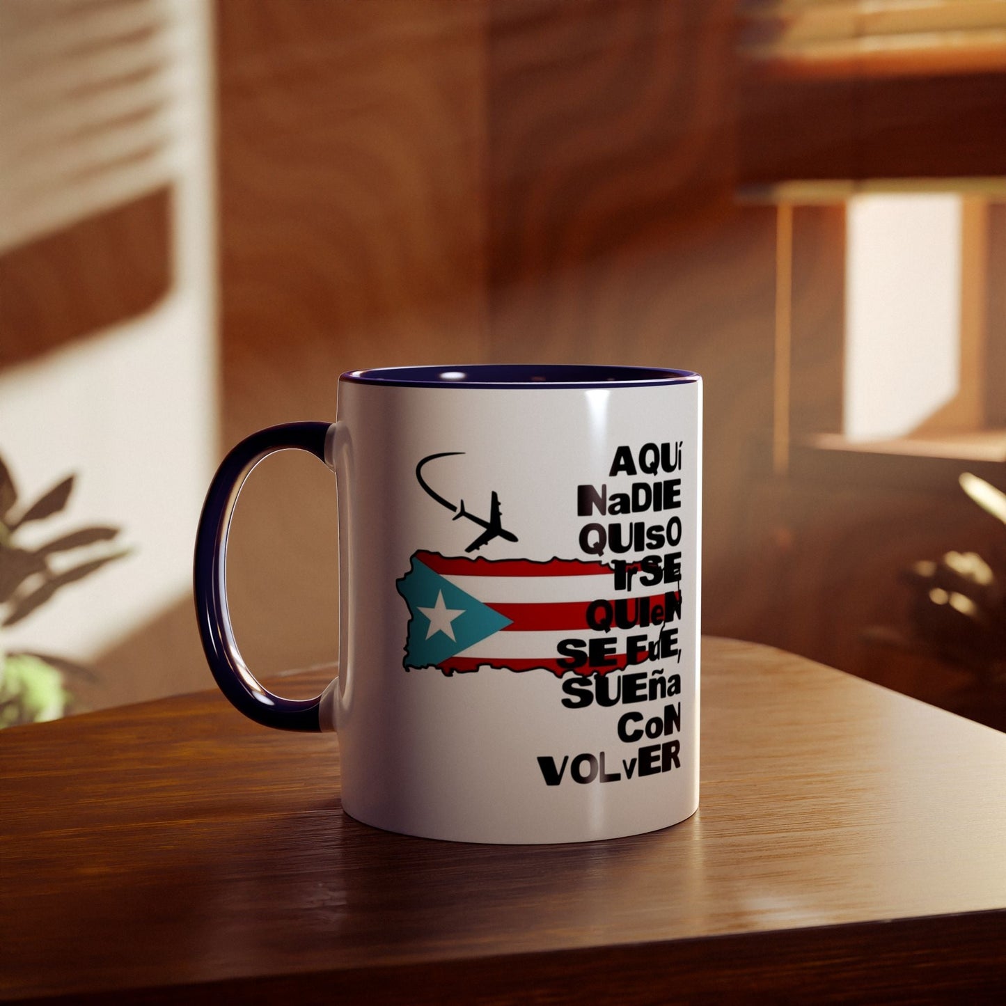 Puerto Rican Pride Two - Tone Coffee Mug, 11oz - Gift for Coffee Lovers, Home Decor, Travel Souvenirs, Unique Kitchenware, Independence Day - Metamorphosis Creations