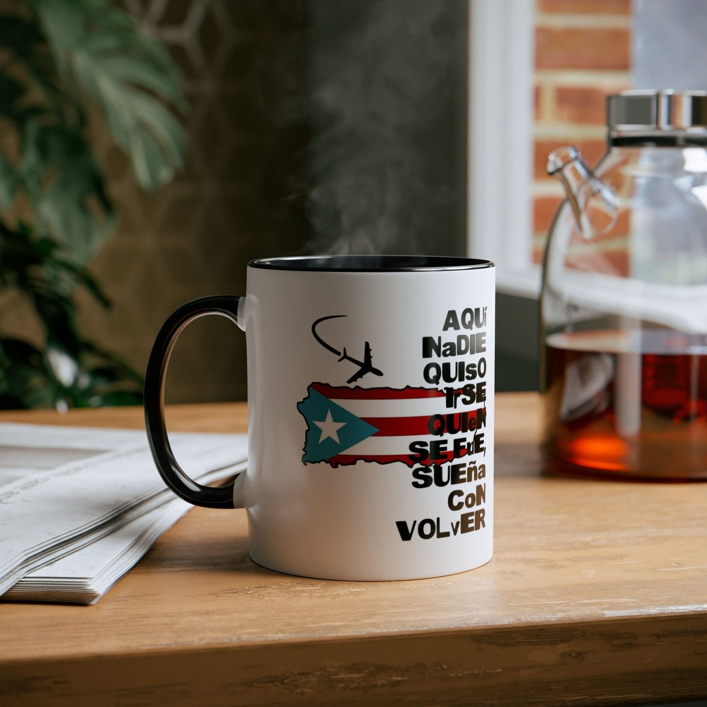 Puerto Rican Pride Two - Tone Coffee Mug, 11oz - Gift for Coffee Lovers, Home Decor, Travel Souvenirs, Unique Kitchenware, Independence Day - Metamorphosis Creations