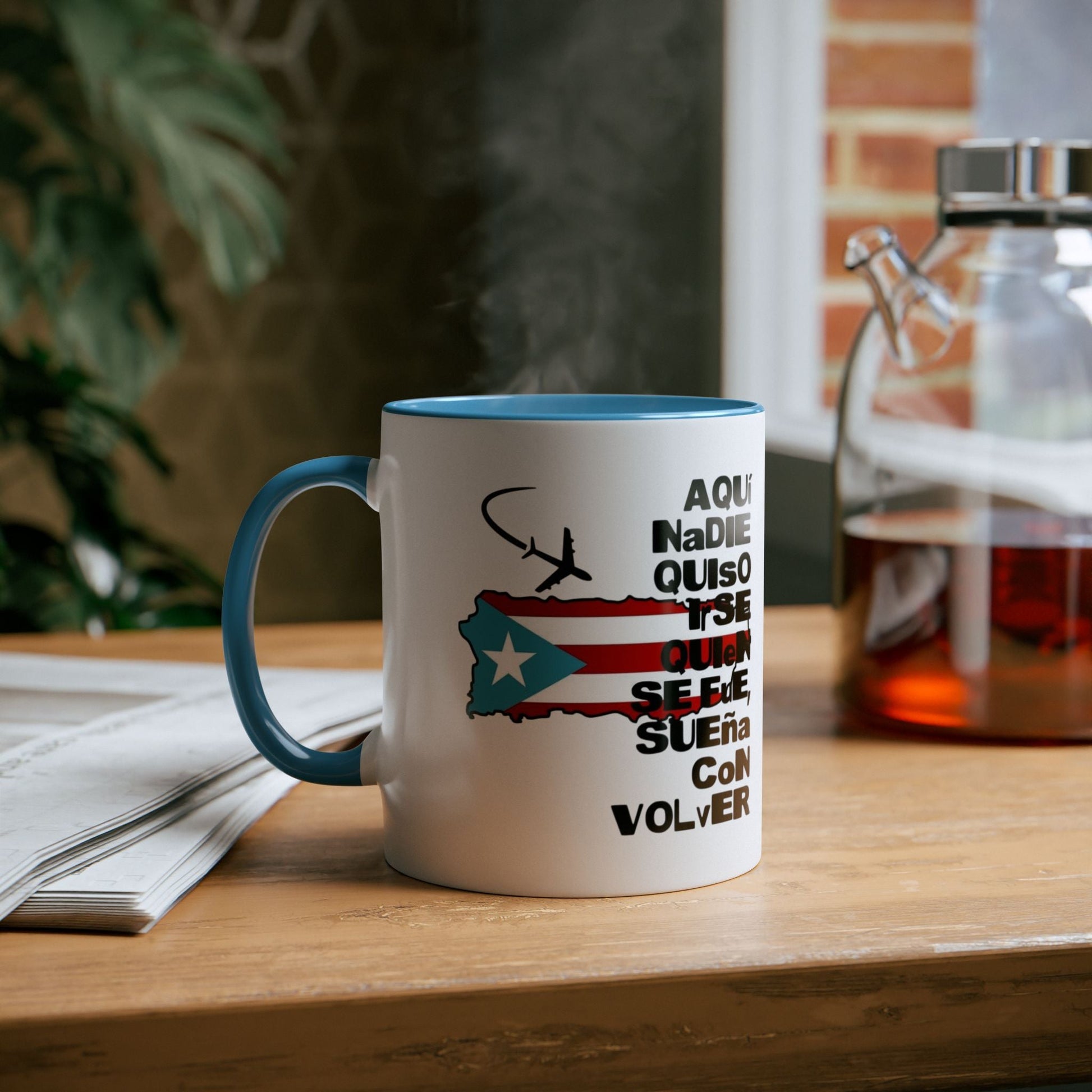 Puerto Rican Pride Two - Tone Coffee Mug, 11oz - Gift for Coffee Lovers, Home Decor, Travel Souvenirs, Unique Kitchenware, Independence Day - Metamorphosis Creations