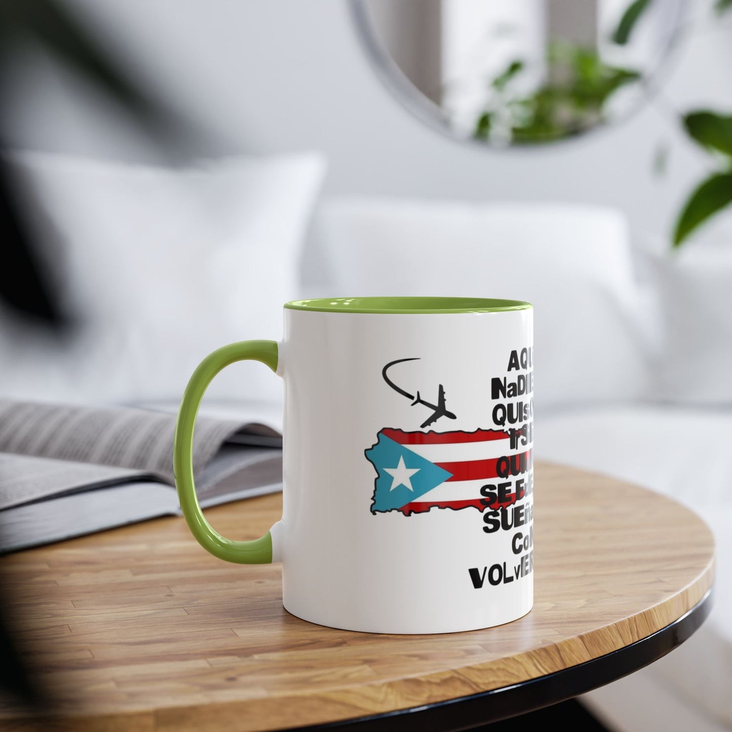 Puerto Rican Pride Two - Tone Coffee Mug, 11oz - Gift for Coffee Lovers, Home Decor, Travel Souvenirs, Unique Kitchenware, Independence Day - Metamorphosis Creations