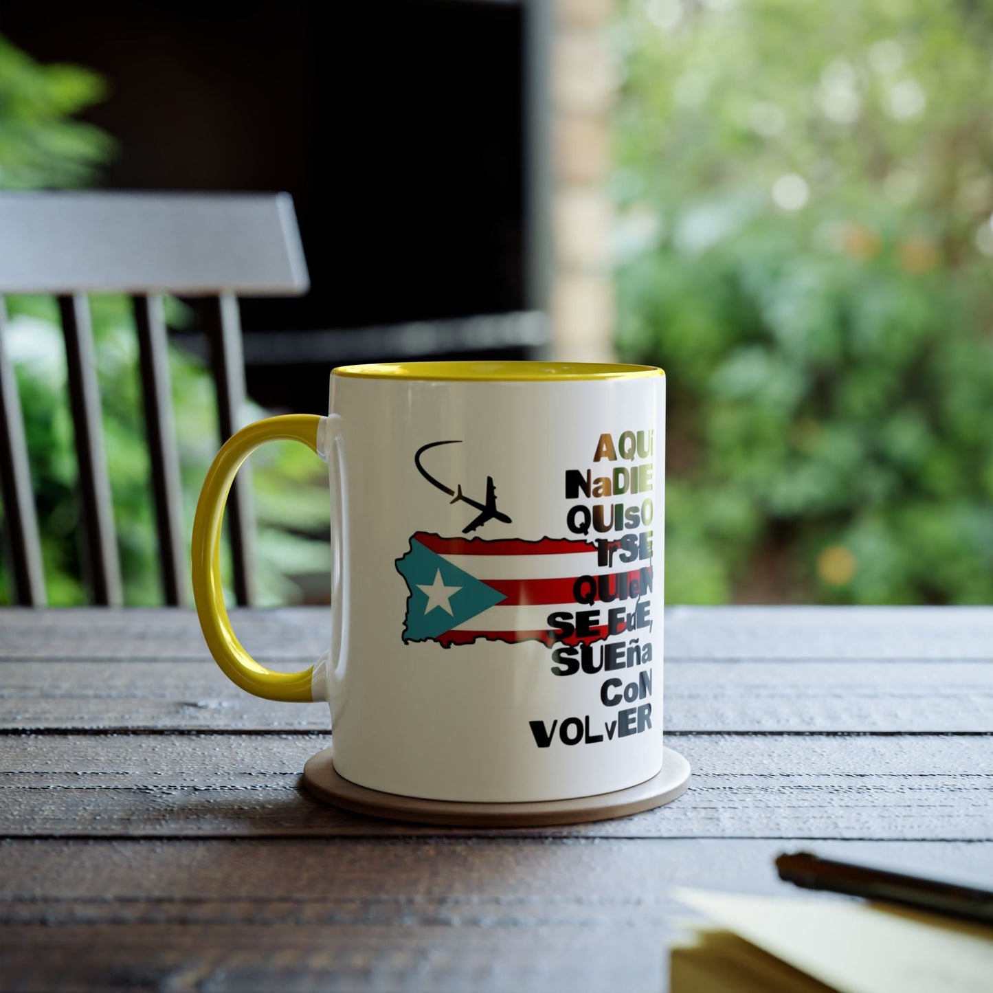 Puerto Rican Pride Two - Tone Coffee Mug, 11oz - Gift for Coffee Lovers, Home Decor, Travel Souvenirs, Unique Kitchenware, Independence Day - Metamorphosis Creations