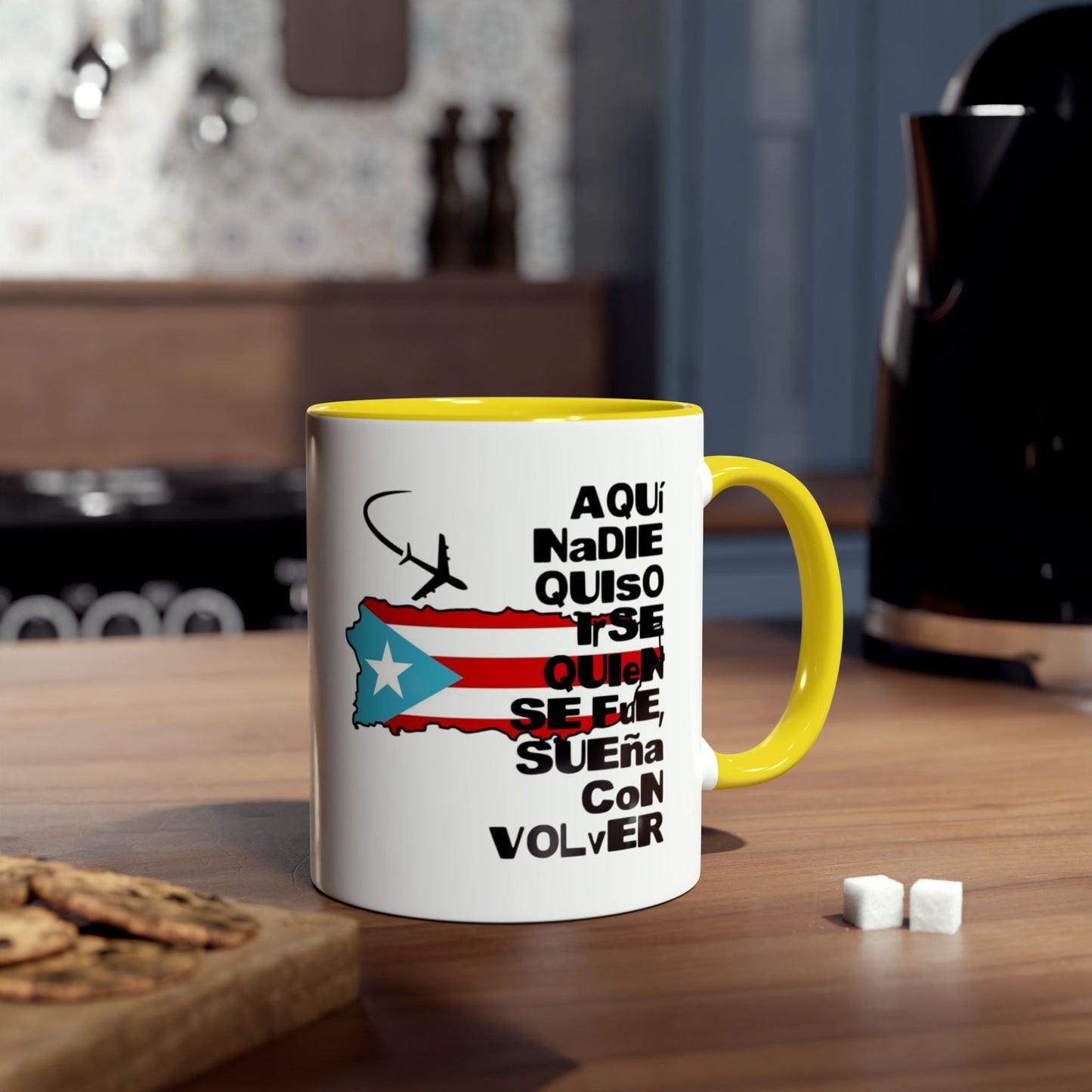 Puerto Rican Pride Two - Tone Coffee Mug, 11oz - Gift for Coffee Lovers, Home Decor, Travel Souvenirs, Unique Kitchenware, Independence Day - Metamorphosis Creations