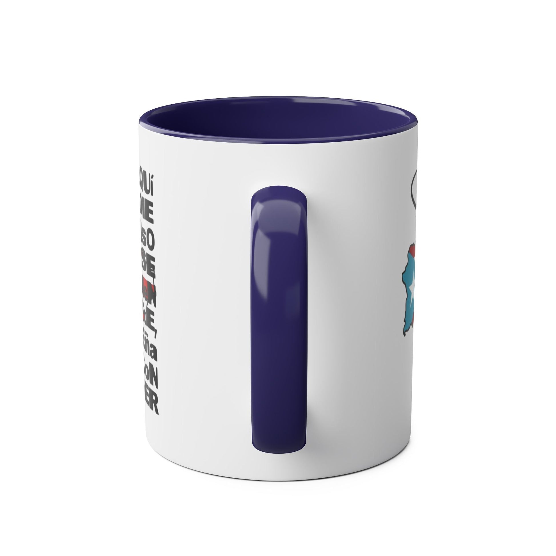 Puerto Rican Pride Two - Tone Coffee Mug, 11oz - Gift for Coffee Lovers, Home Decor, Travel Souvenirs, Unique Kitchenware, Independence Day - Metamorphosis Creations