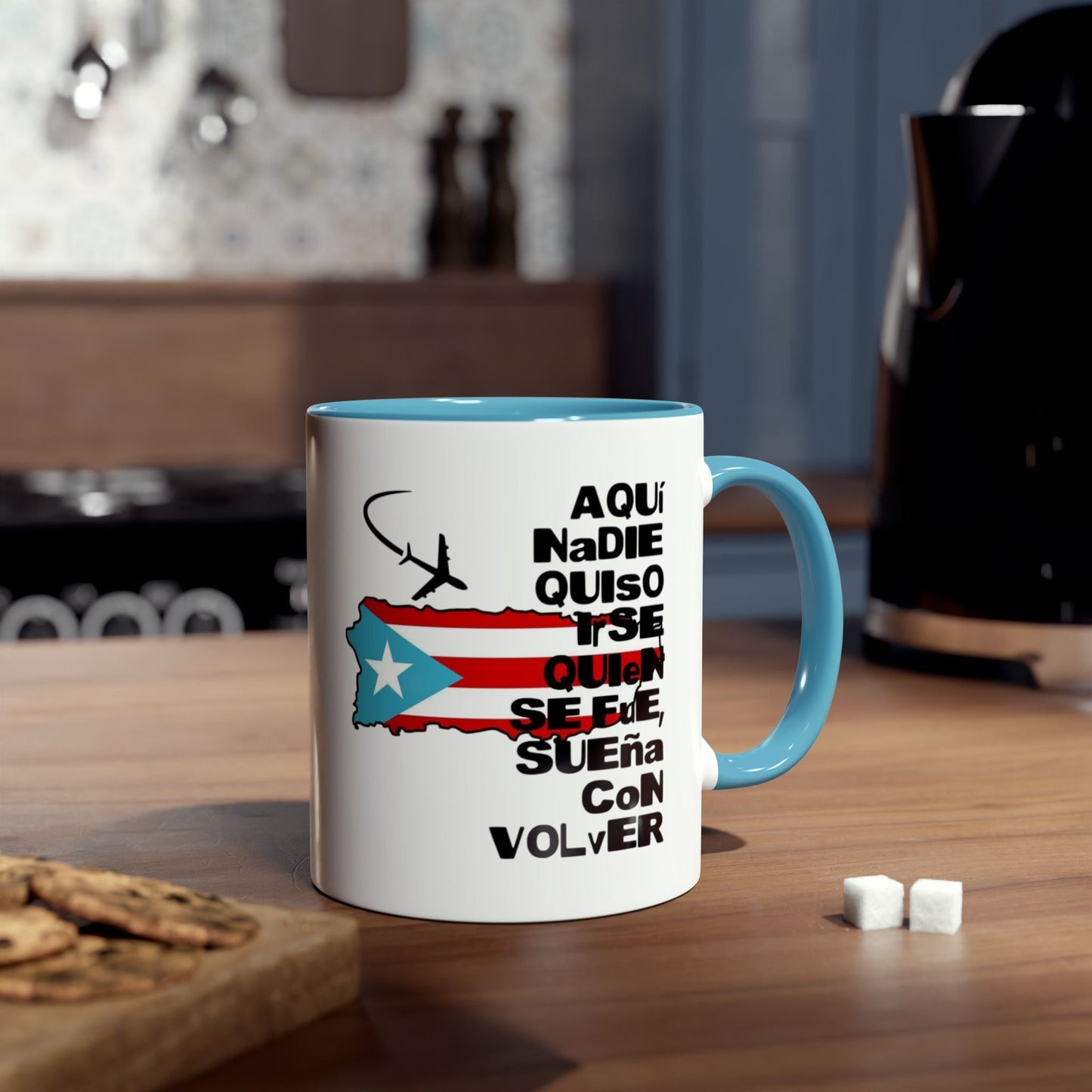 Puerto Rican Pride Two - Tone Coffee Mug, 11oz - Gift for Coffee Lovers, Home Decor, Travel Souvenirs, Unique Kitchenware, Independence Day - Metamorphosis Creations