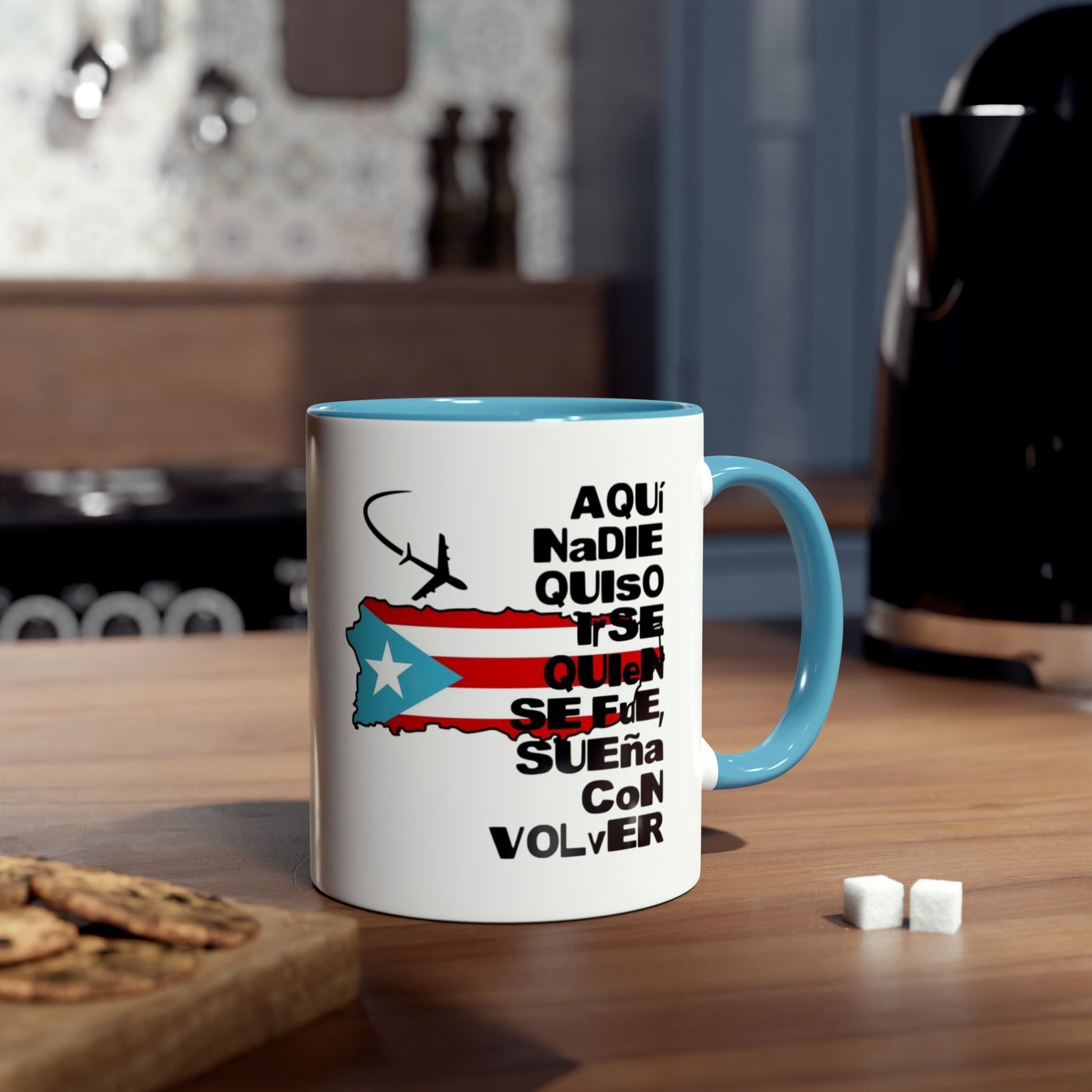 Puerto Rican Pride Two - Tone Coffee Mug, 11oz - Gift for Coffee Lovers, Home Decor, Travel Souvenirs, Unique Kitchenware, Independence Day - Metamorphosis Creations