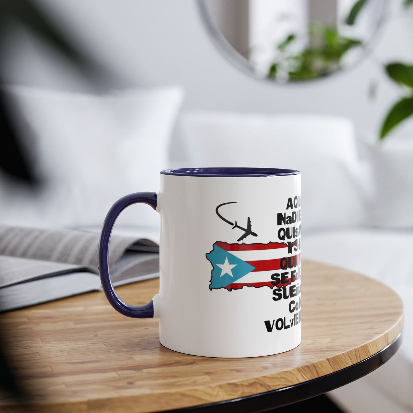 Puerto Rican Pride Two - Tone Coffee Mug, 11oz - Gift for Coffee Lovers, Home Decor, Travel Souvenirs, Unique Kitchenware, Independence Day - Metamorphosis Creations