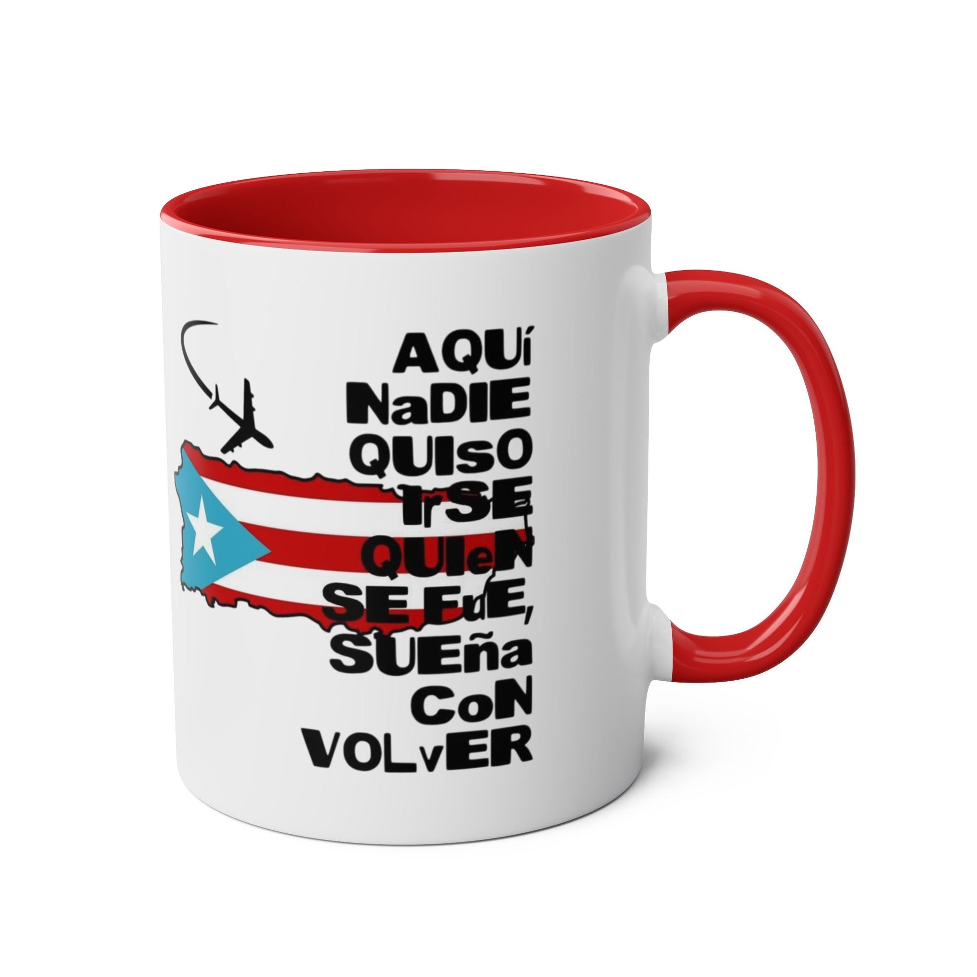 Puerto Rican Pride Two - Tone Coffee Mug, 11oz - Gift for Coffee Lovers, Home Decor, Travel Souvenirs, Unique Kitchenware, Independence Day - Metamorphosis Creations