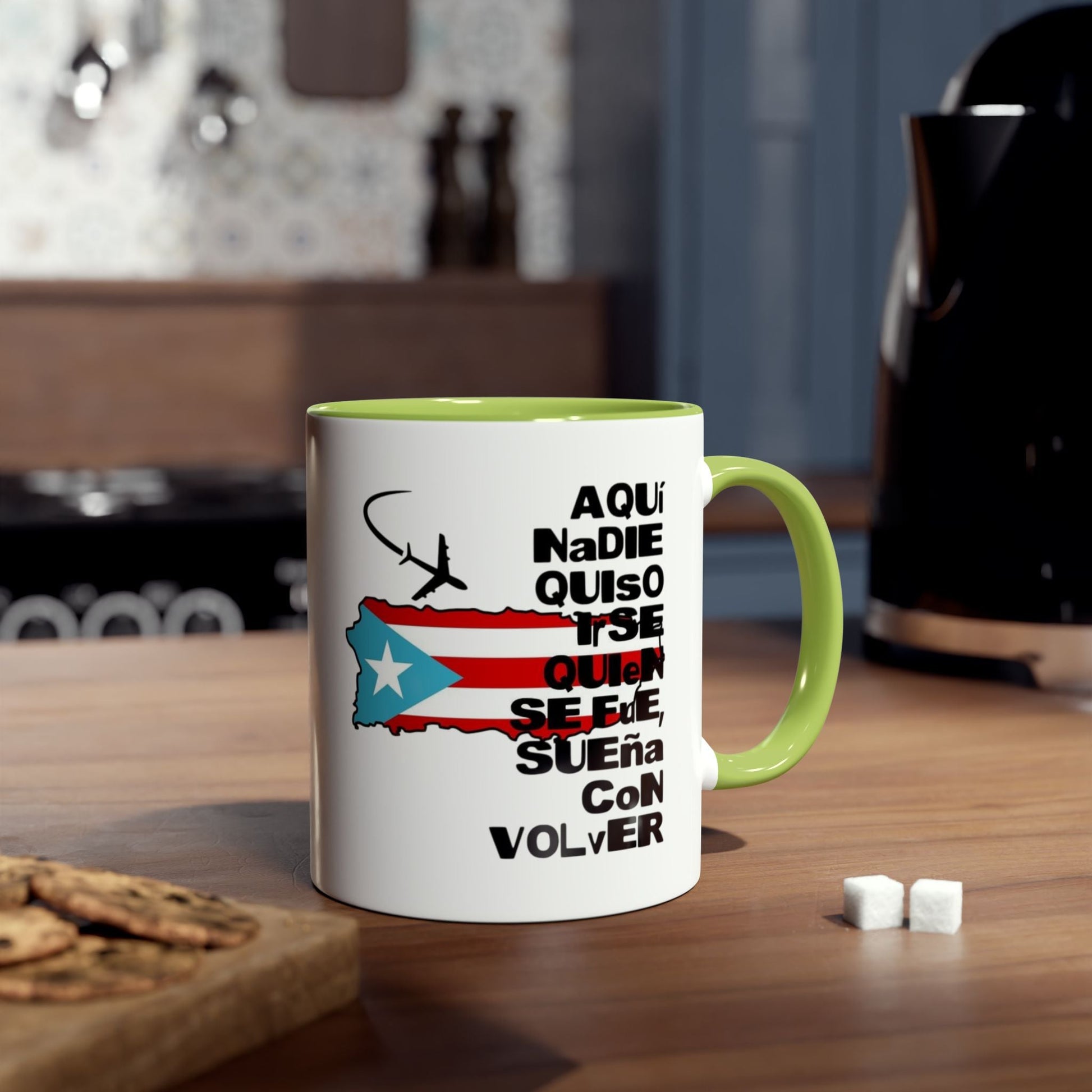 Puerto Rican Pride Two - Tone Coffee Mug, 11oz - Gift for Coffee Lovers, Home Decor, Travel Souvenirs, Unique Kitchenware, Independence Day - Metamorphosis Creations