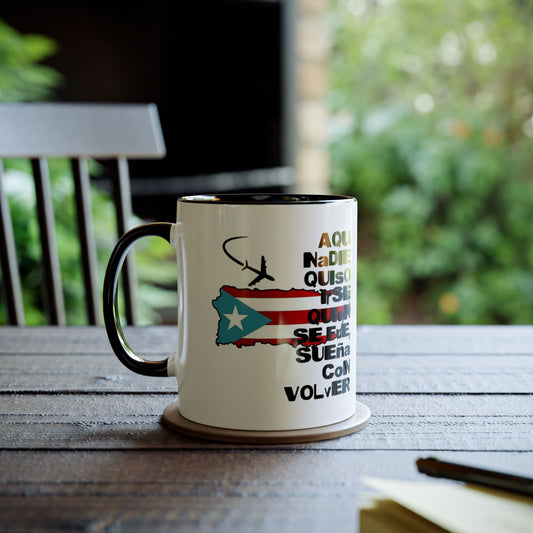 Puerto Rican Pride Two - Tone Coffee Mug, 11oz - Gift for Coffee Lovers, Home Decor, Travel Souvenirs, Unique Kitchenware, Independence Day - Metamorphosis Creations