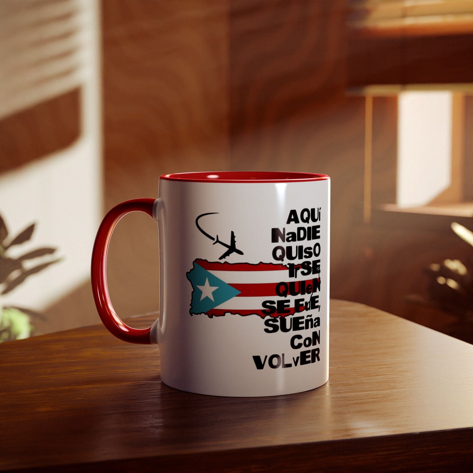 Puerto Rican Pride Two - Tone Coffee Mug, 11oz - Gift for Coffee Lovers, Home Decor, Travel Souvenirs, Unique Kitchenware, Independence Day - Metamorphosis Creations