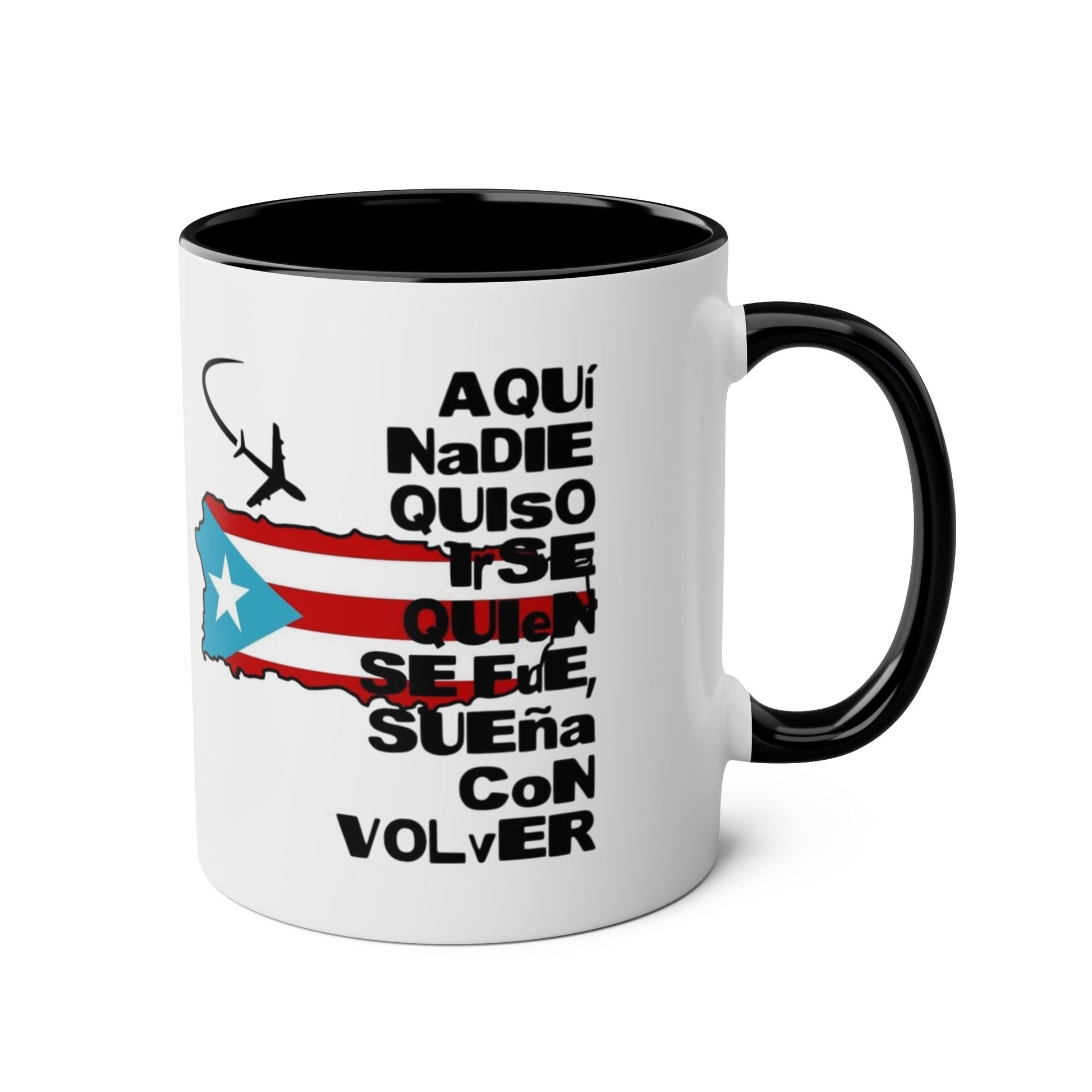 Puerto Rican Pride Two - Tone Coffee Mug, 11oz - Gift for Coffee Lovers, Home Decor, Travel Souvenirs, Unique Kitchenware, Independence Day - Metamorphosis Creations