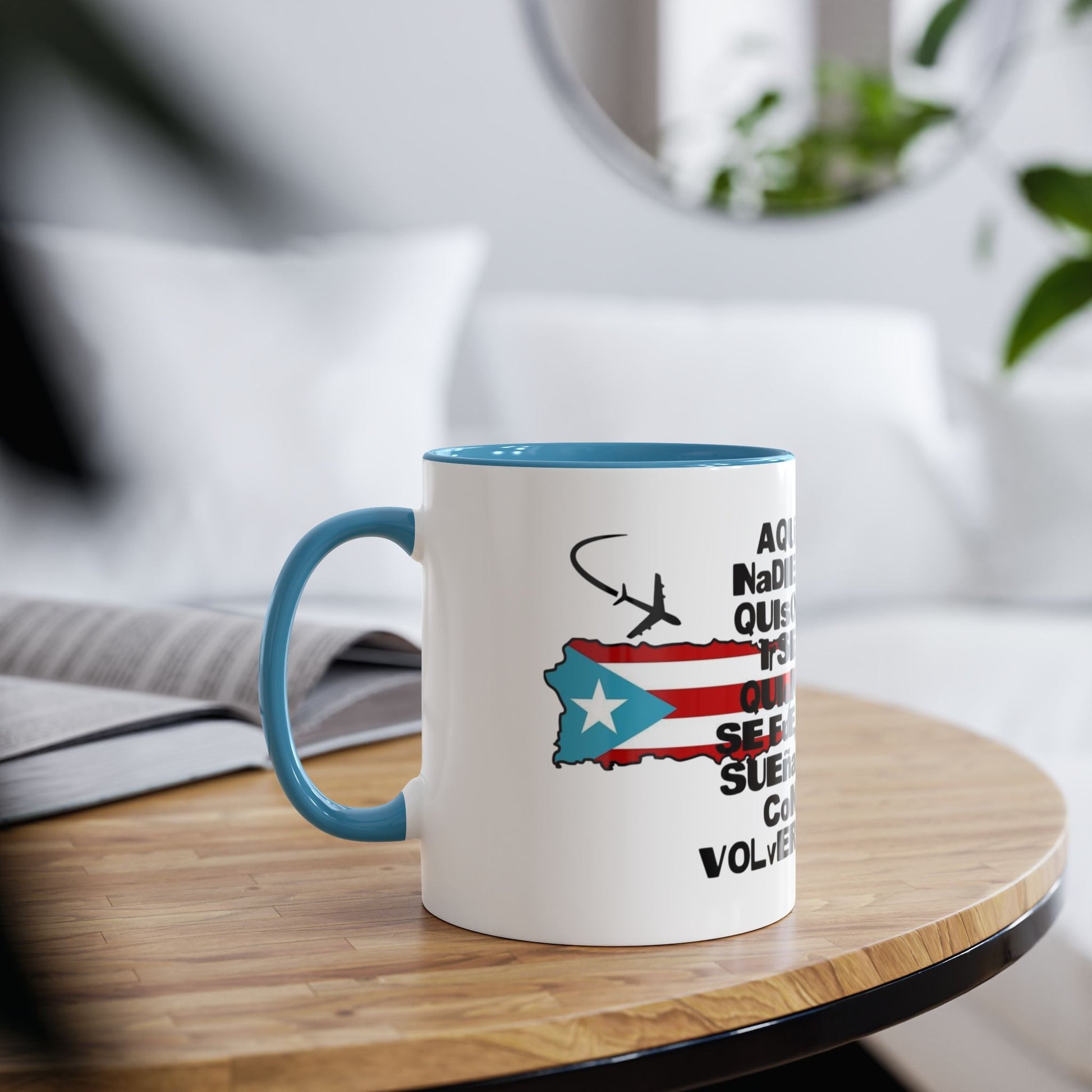 Puerto Rican Pride Two - Tone Coffee Mug, 11oz - Gift for Coffee Lovers, Home Decor, Travel Souvenirs, Unique Kitchenware, Independence Day - Metamorphosis Creations
