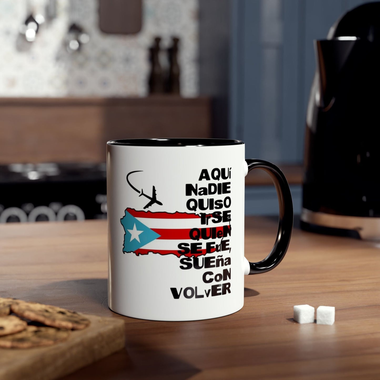 Puerto Rican Pride Two - Tone Coffee Mug, 11oz - Gift for Coffee Lovers, Home Decor, Travel Souvenirs, Unique Kitchenware, Independence Day - Metamorphosis Creations