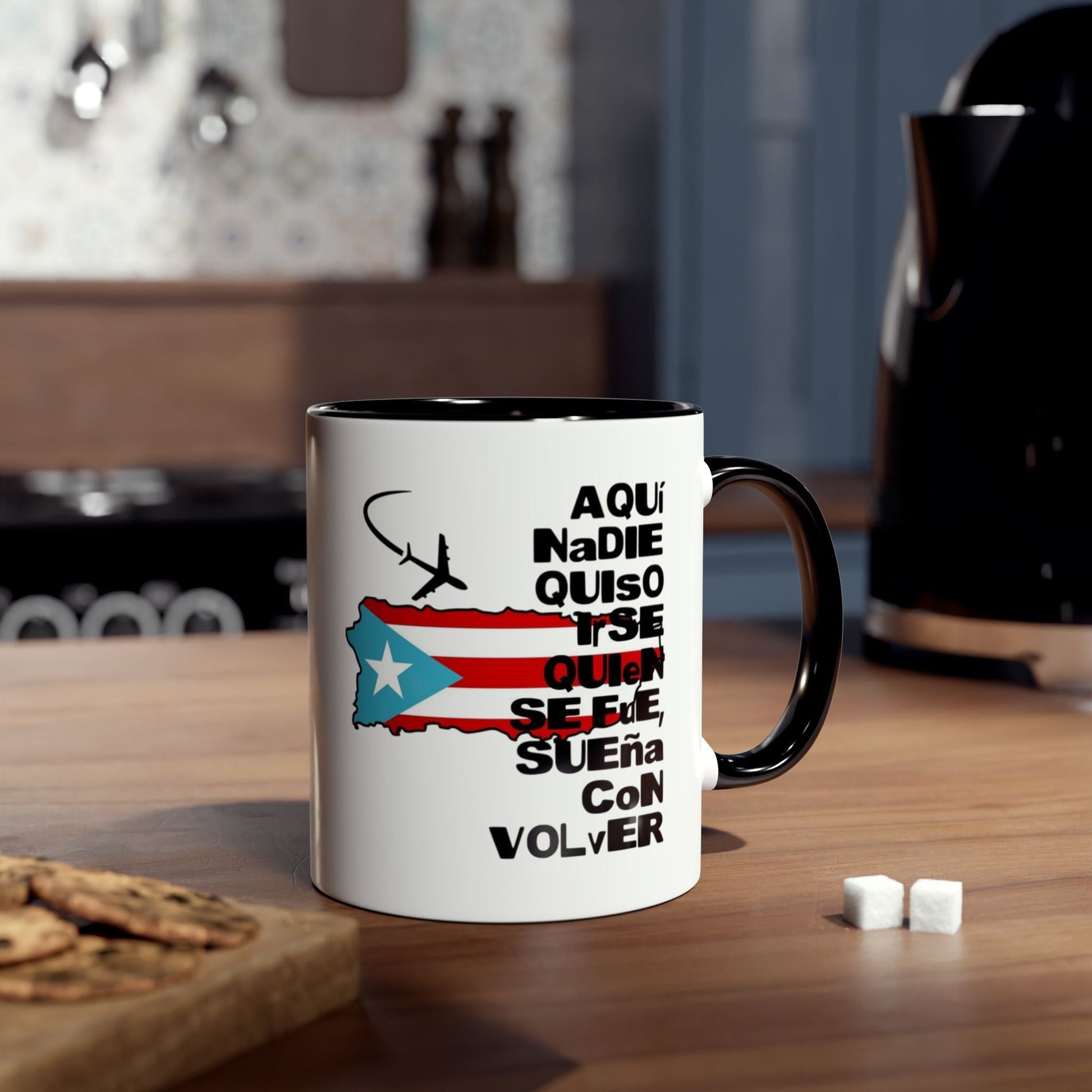 Puerto Rican Pride Two - Tone Coffee Mug, 11oz - Gift for Coffee Lovers, Home Decor, Travel Souvenirs, Unique Kitchenware, Independence Day - Metamorphosis Creations
