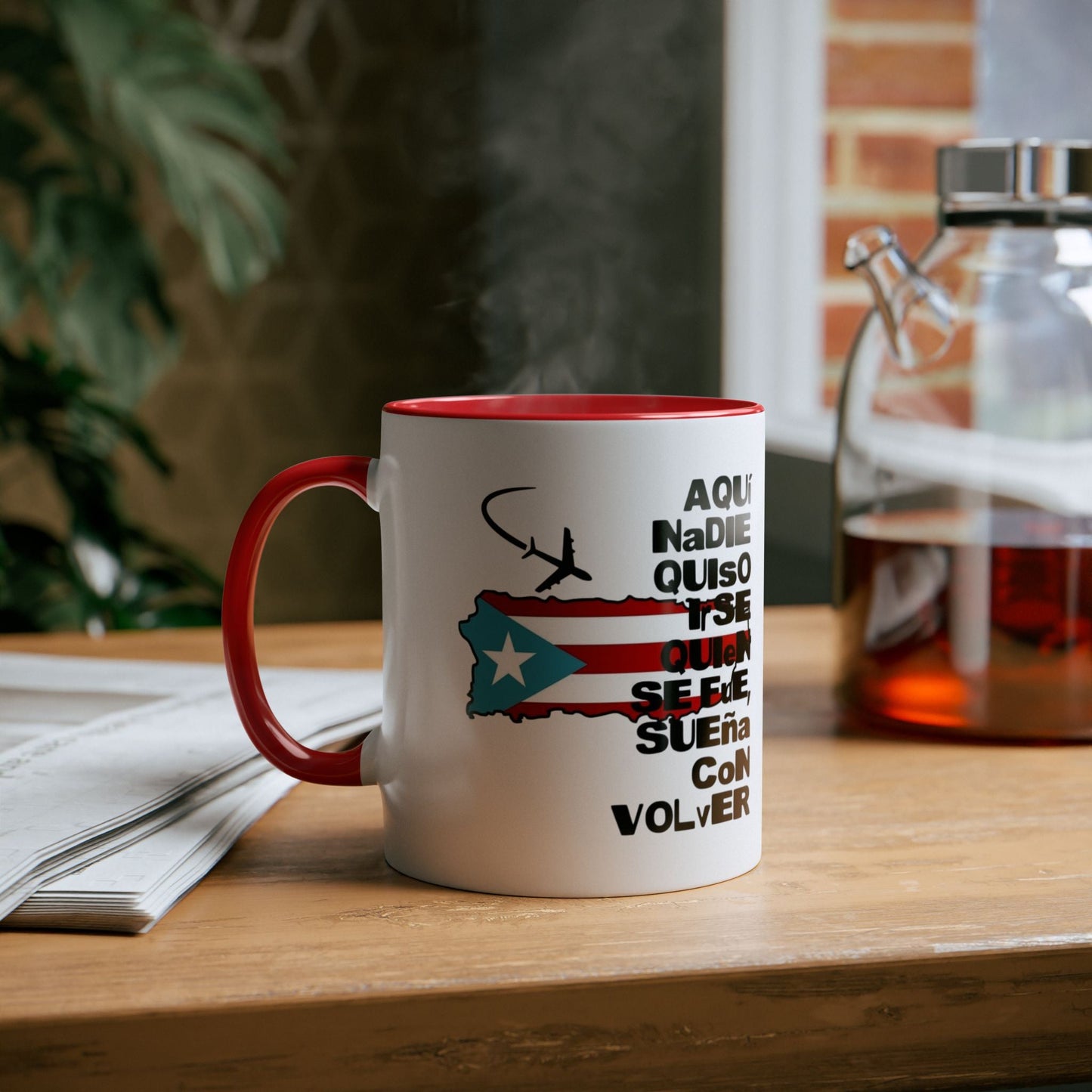 Puerto Rican Pride Two - Tone Coffee Mug, 11oz - Gift for Coffee Lovers, Home Decor, Travel Souvenirs, Unique Kitchenware, Independence Day - Metamorphosis Creations