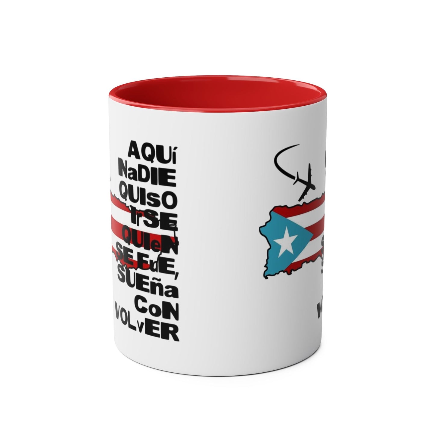 Puerto Rican Pride Two - Tone Coffee Mug, 11oz - Gift for Coffee Lovers, Home Decor, Travel Souvenirs, Unique Kitchenware, Independence Day - Metamorphosis Creations