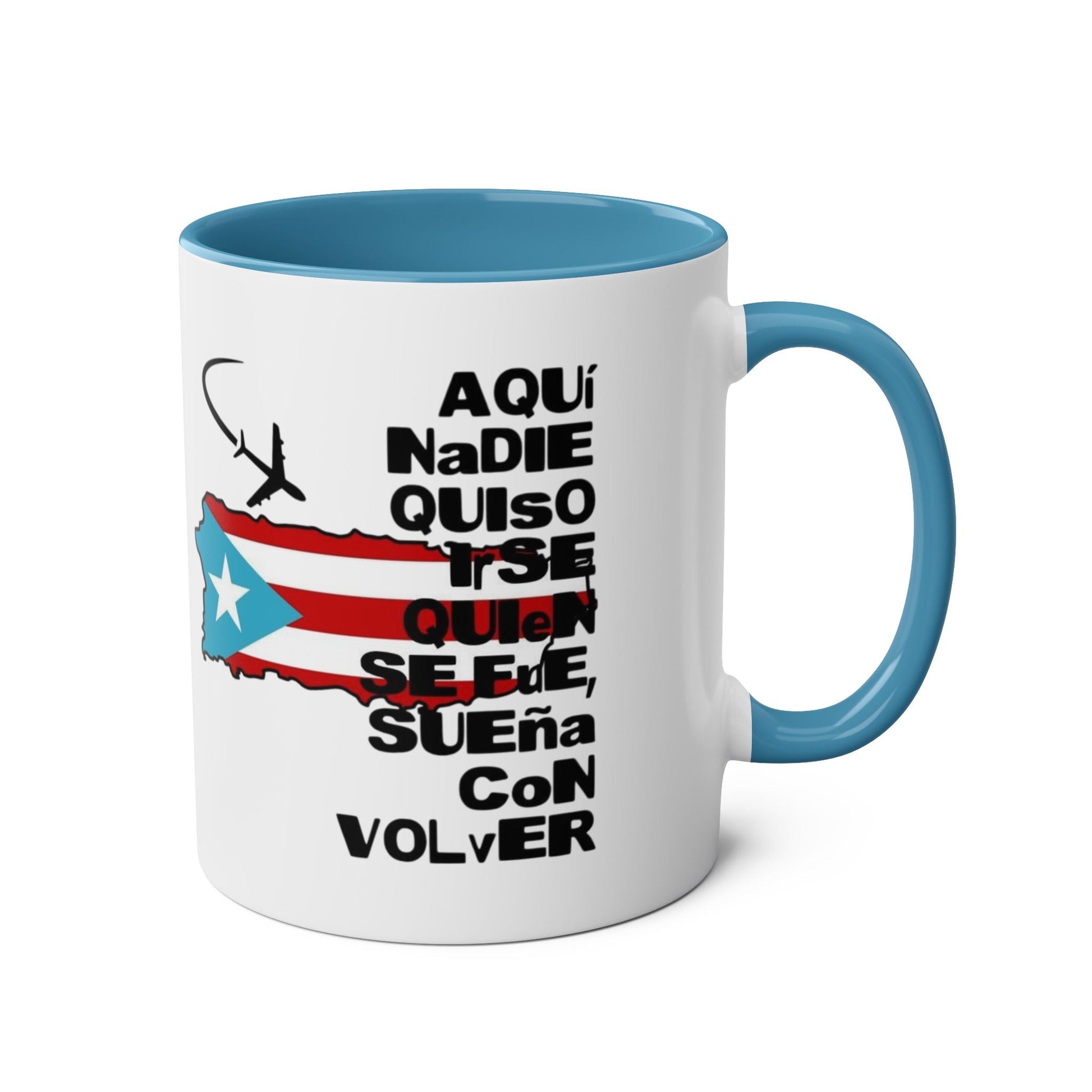 Puerto Rican Pride Two - Tone Coffee Mug, 11oz - Gift for Coffee Lovers, Home Decor, Travel Souvenirs, Unique Kitchenware, Independence Day - Metamorphosis Creations