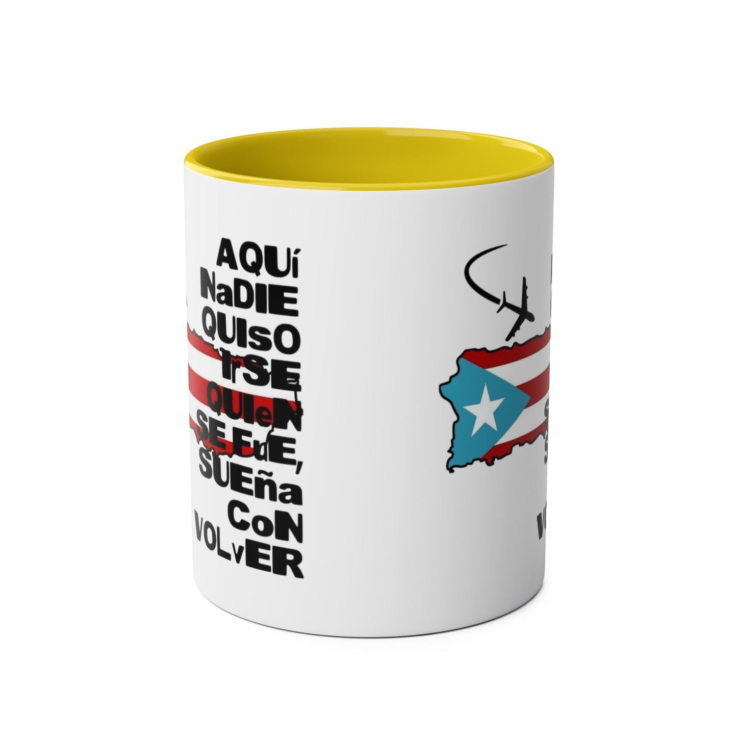 Puerto Rican Pride Two - Tone Coffee Mug, 11oz - Gift for Coffee Lovers, Home Decor, Travel Souvenirs, Unique Kitchenware, Independence Day - Metamorphosis Creations