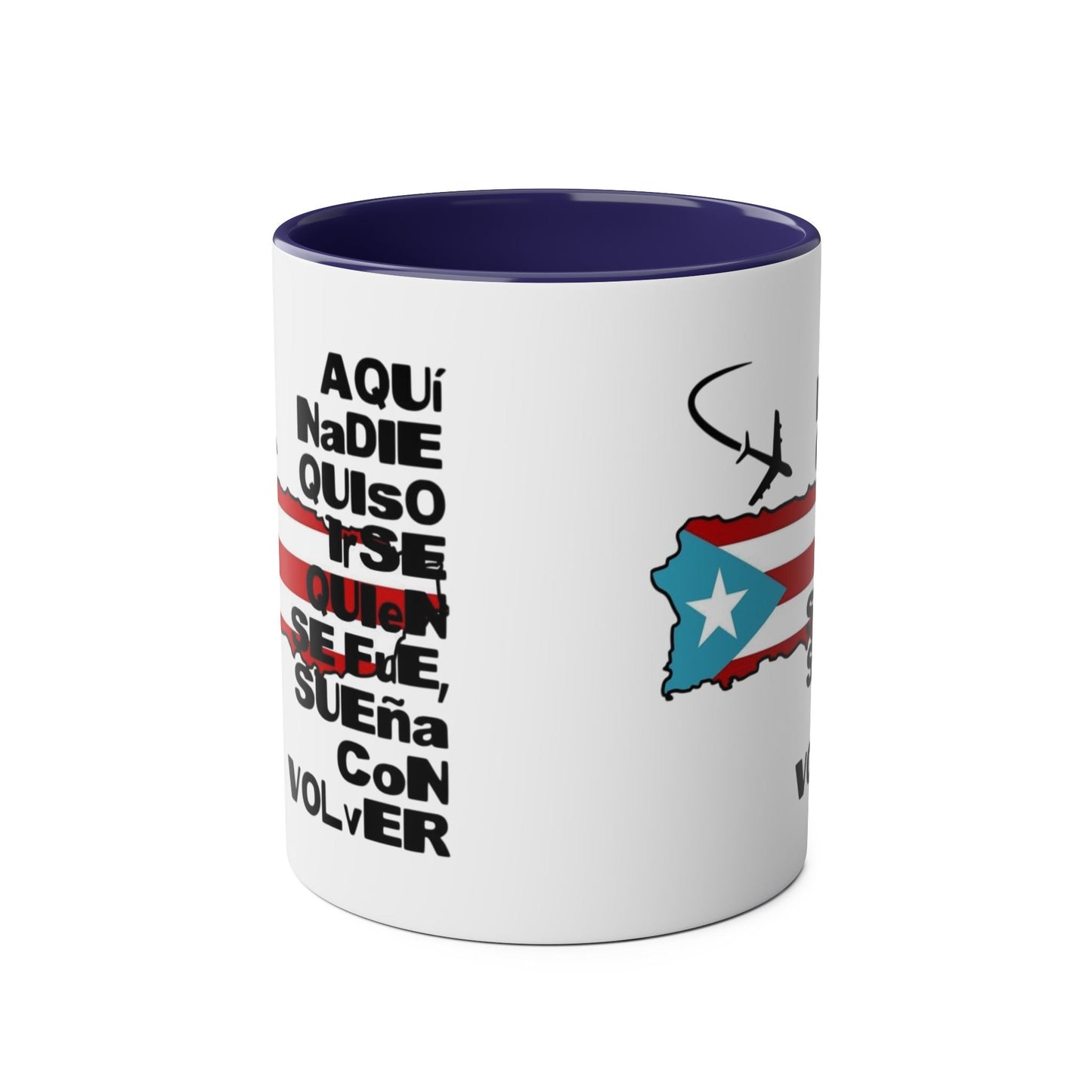Puerto Rican Pride Two - Tone Coffee Mug, 11oz - Gift for Coffee Lovers, Home Decor, Travel Souvenirs, Unique Kitchenware, Independence Day - Metamorphosis Creations