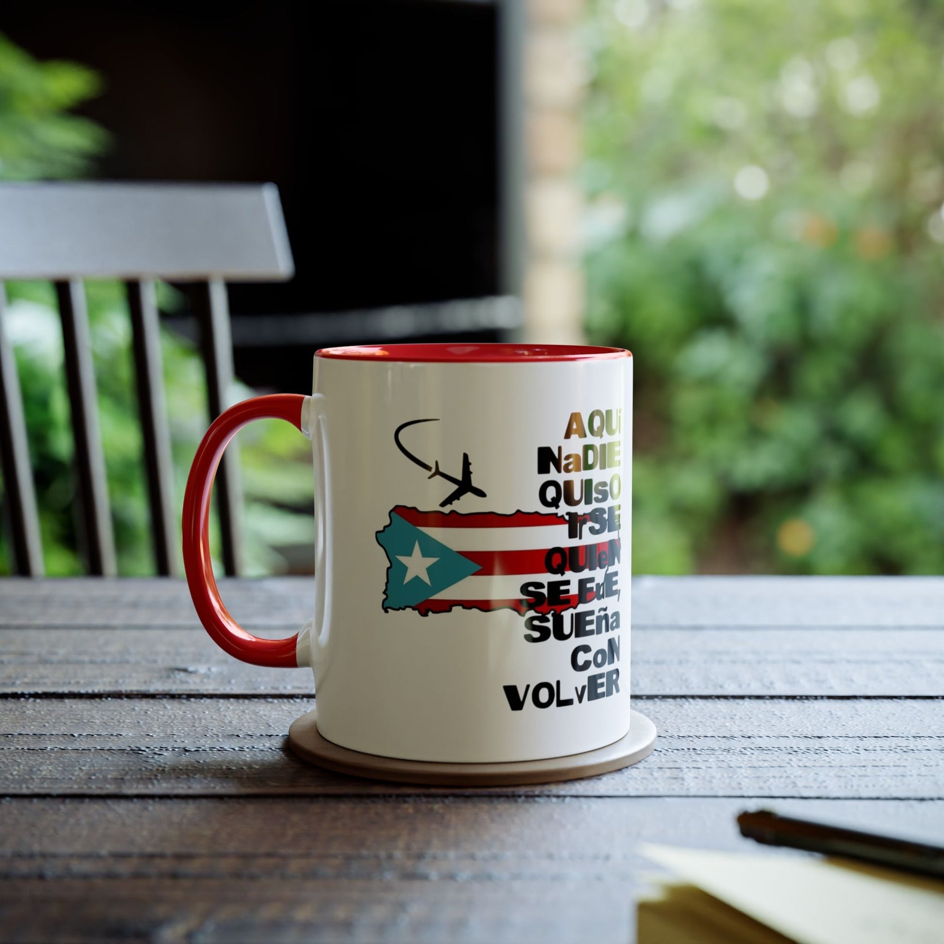 Puerto Rican Pride Two - Tone Coffee Mug, 11oz - Gift for Coffee Lovers, Home Decor, Travel Souvenirs, Unique Kitchenware, Independence Day - Metamorphosis Creations