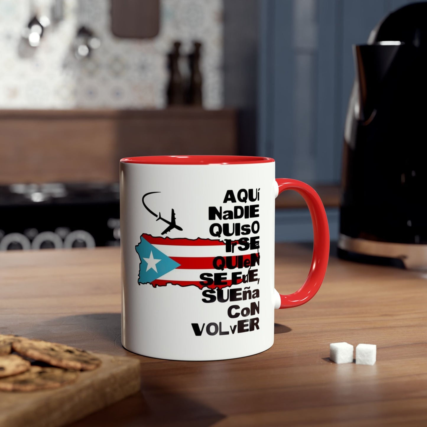 Puerto Rican Pride Two - Tone Coffee Mug, 11oz - Gift for Coffee Lovers, Home Decor, Travel Souvenirs, Unique Kitchenware, Independence Day - Metamorphosis Creations