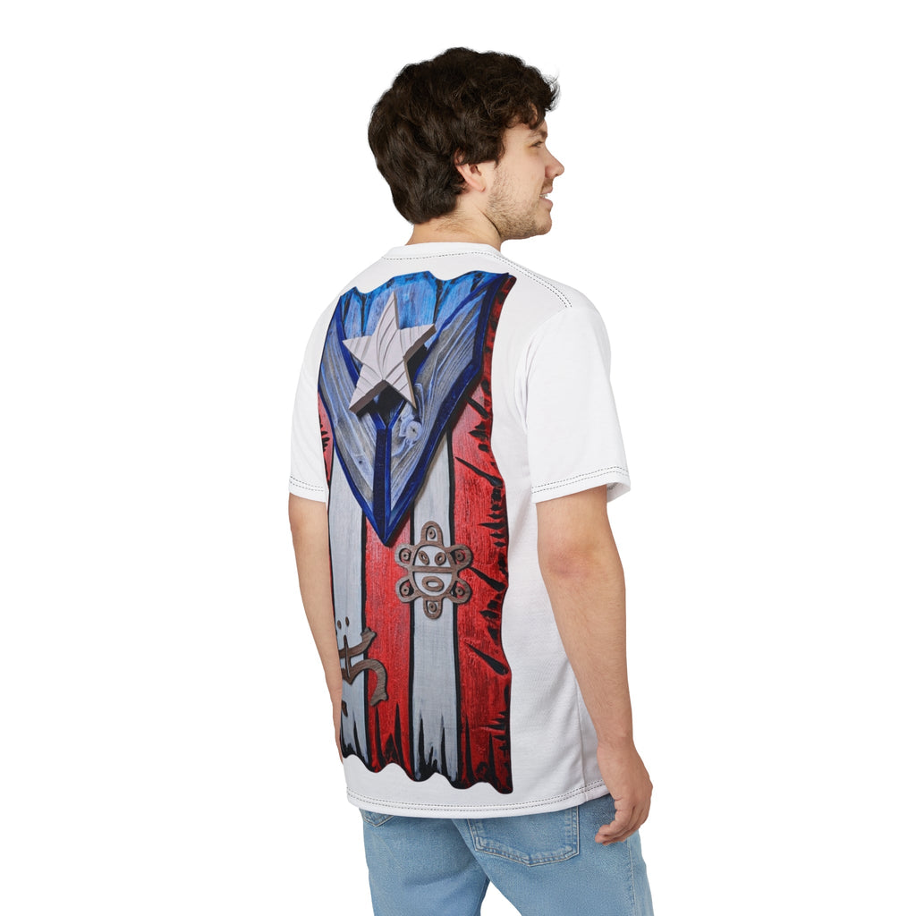 Puerto Rican Pride Unisex Cut & Sew Tee, AOP Boricua Flag Shirt, Vibrant Graphic Tee, Cultural Apparel, Boriken tee - Metamorphosis Creations