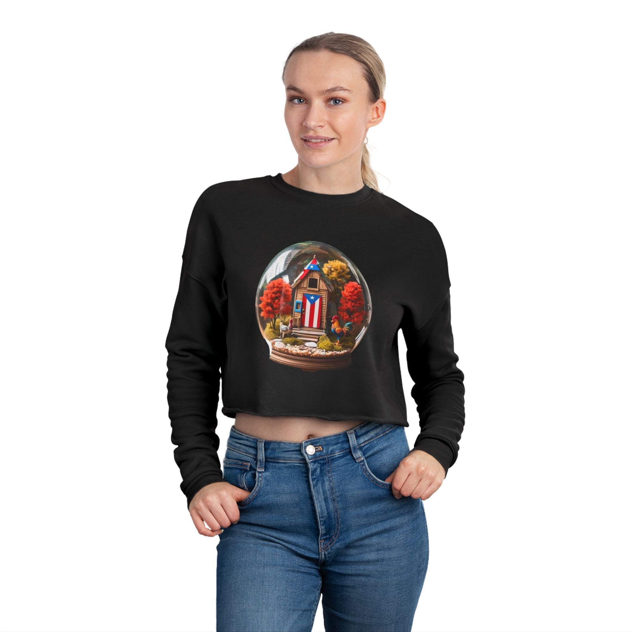 Puerto Rican Tradition Autumn Vibes Cropped Sweatshirt, Cozy Sweatshirt, Fall Fashion, Casual Wear, Thanksgiving Gift, Seasonal Style - Metamorphosis Creations