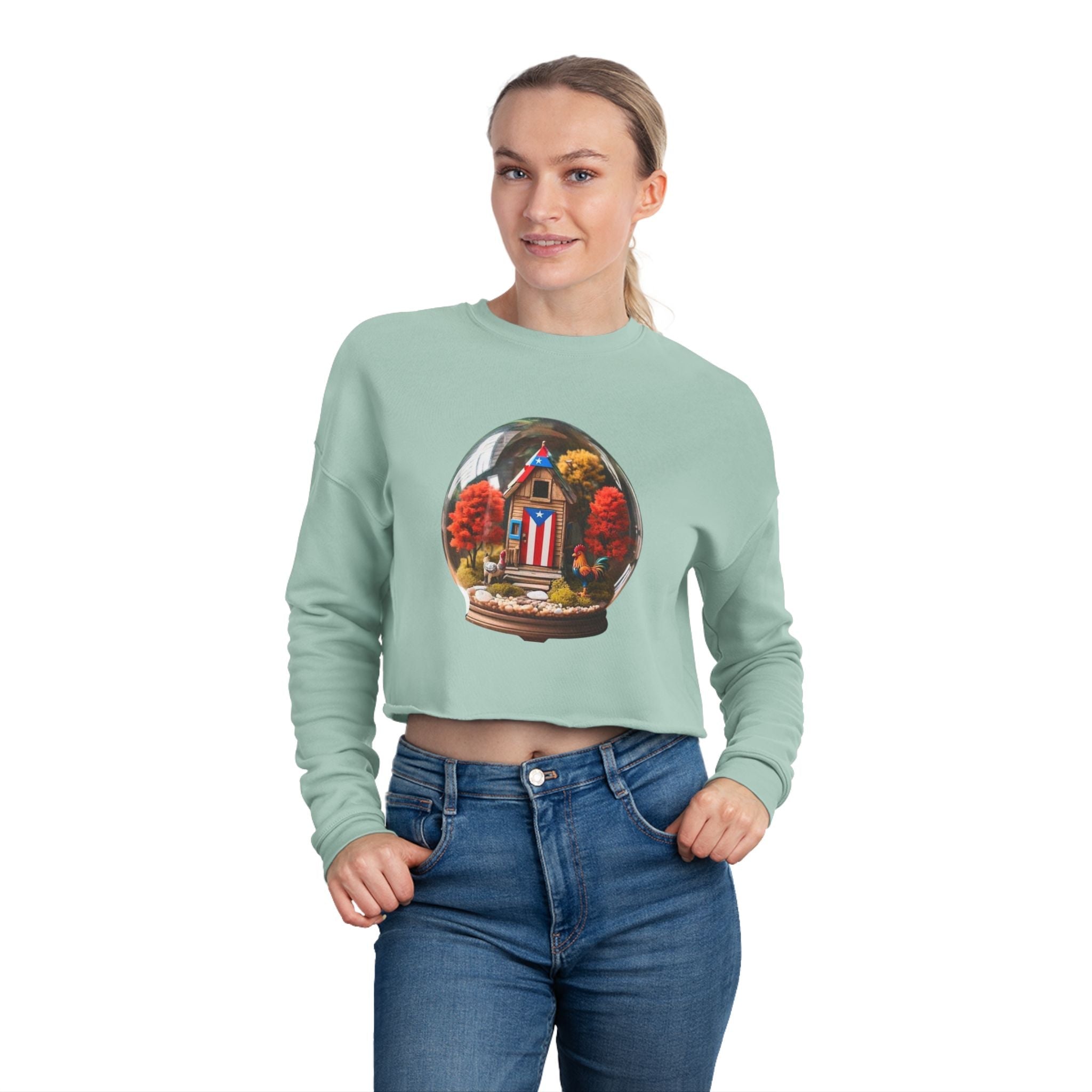 Puerto Rican Tradition Autumn Vibes Cropped Sweatshirt, Cozy Sweatshirt, Fall Fashion, Casual Wear, Thanksgiving Gift, Seasonal Style - Metamorphosis Creations
