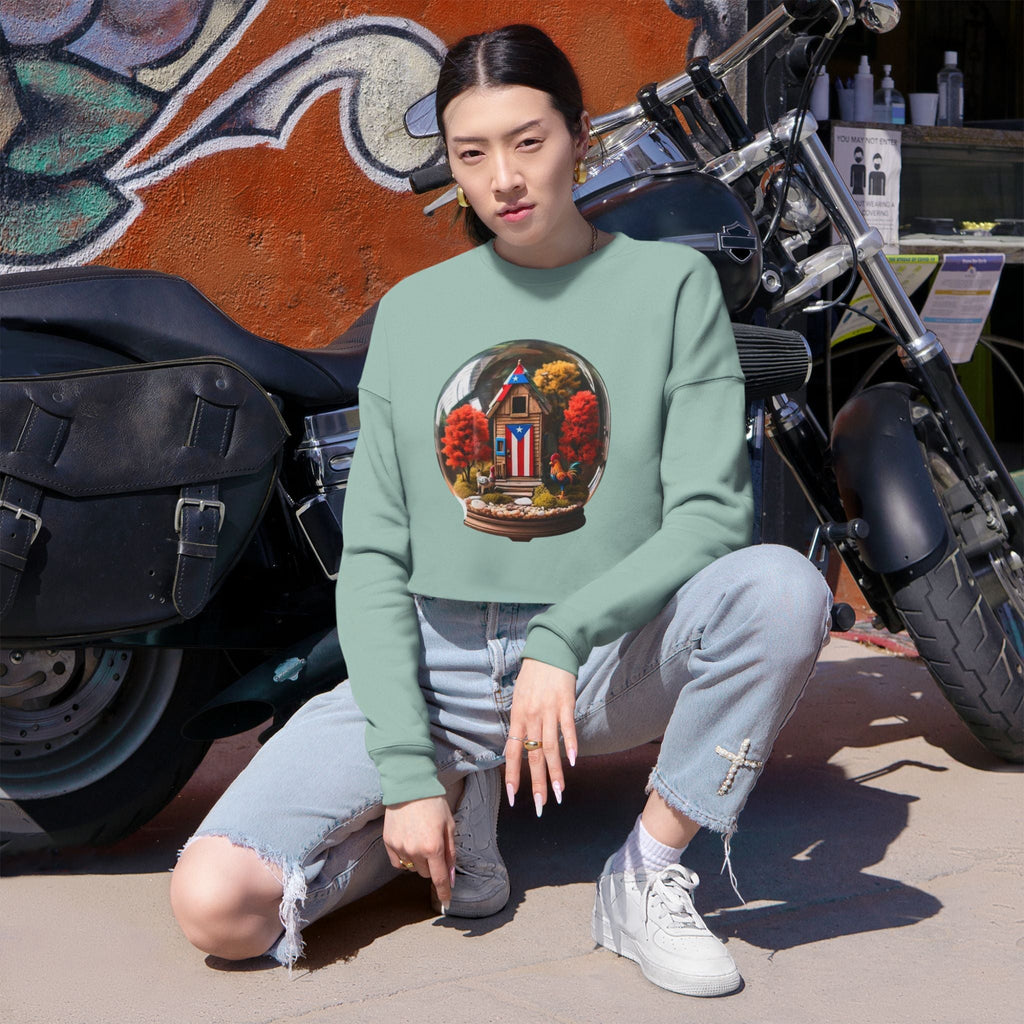 Puerto Rican Tradition Autumn Vibes Cropped Sweatshirt, Cozy Sweatshirt, Fall Fashion, Casual Wear, Thanksgiving Gift, Seasonal Style - Metamorphosis Creations