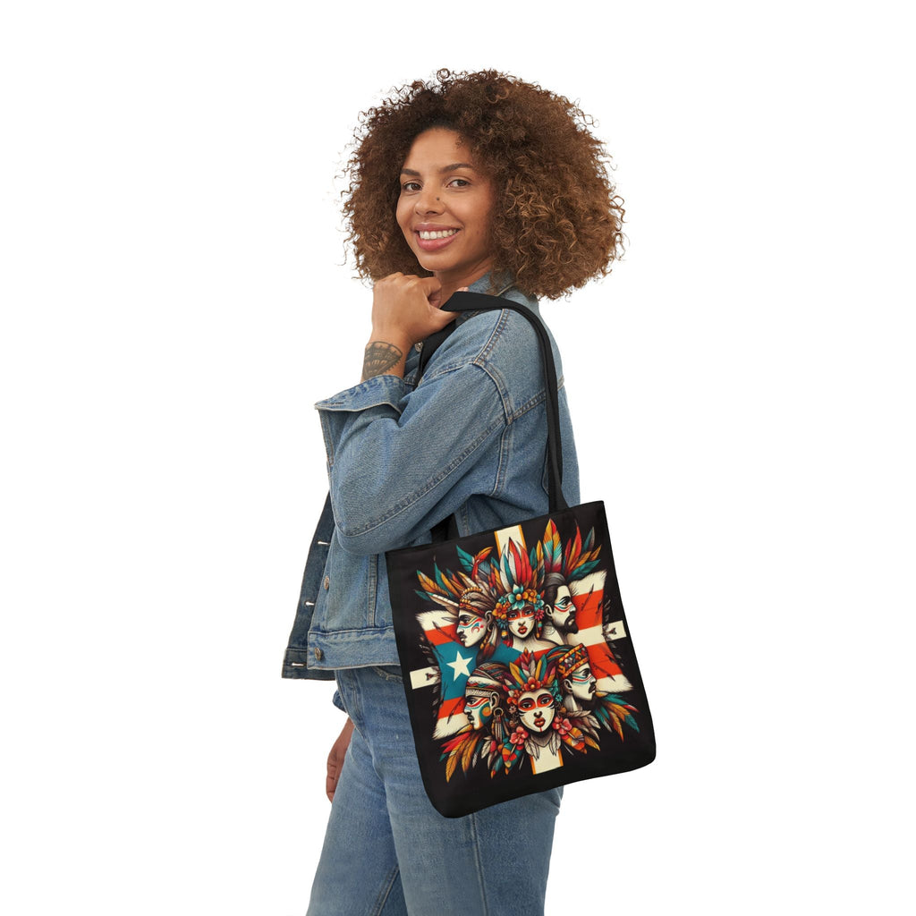 Puerto Rico Canvas Tote Bag, 5 - Color Straps - Metamorphosis Creations
