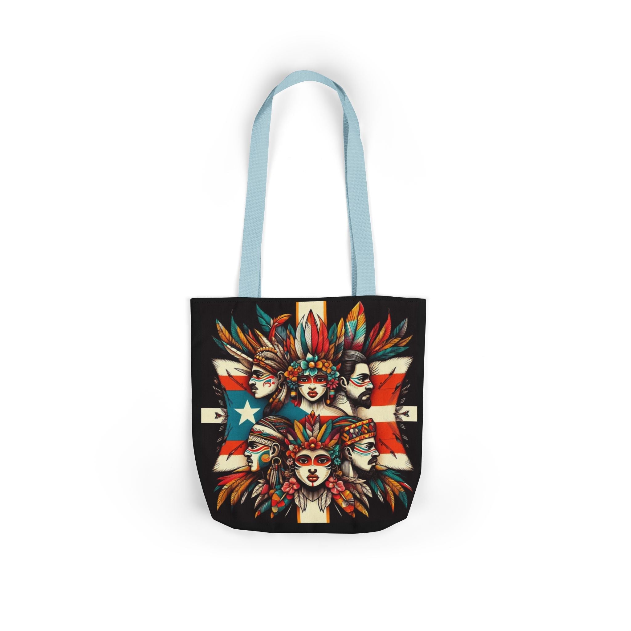 Puerto Rico Canvas Tote Bag, 5 - Color Straps - Metamorphosis Creations