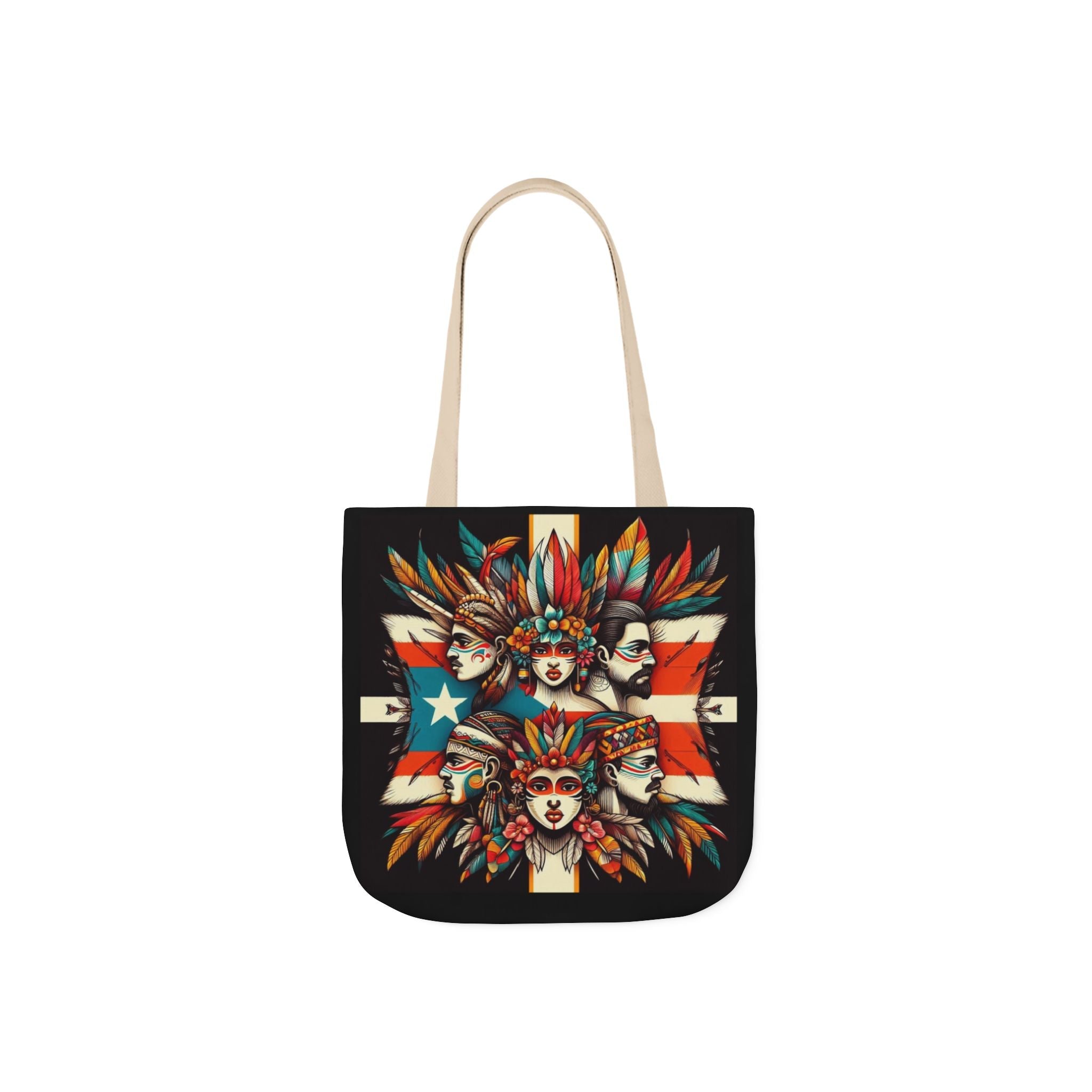 Puerto Rico Canvas Tote Bag, 5 - Color Straps - Metamorphosis Creations