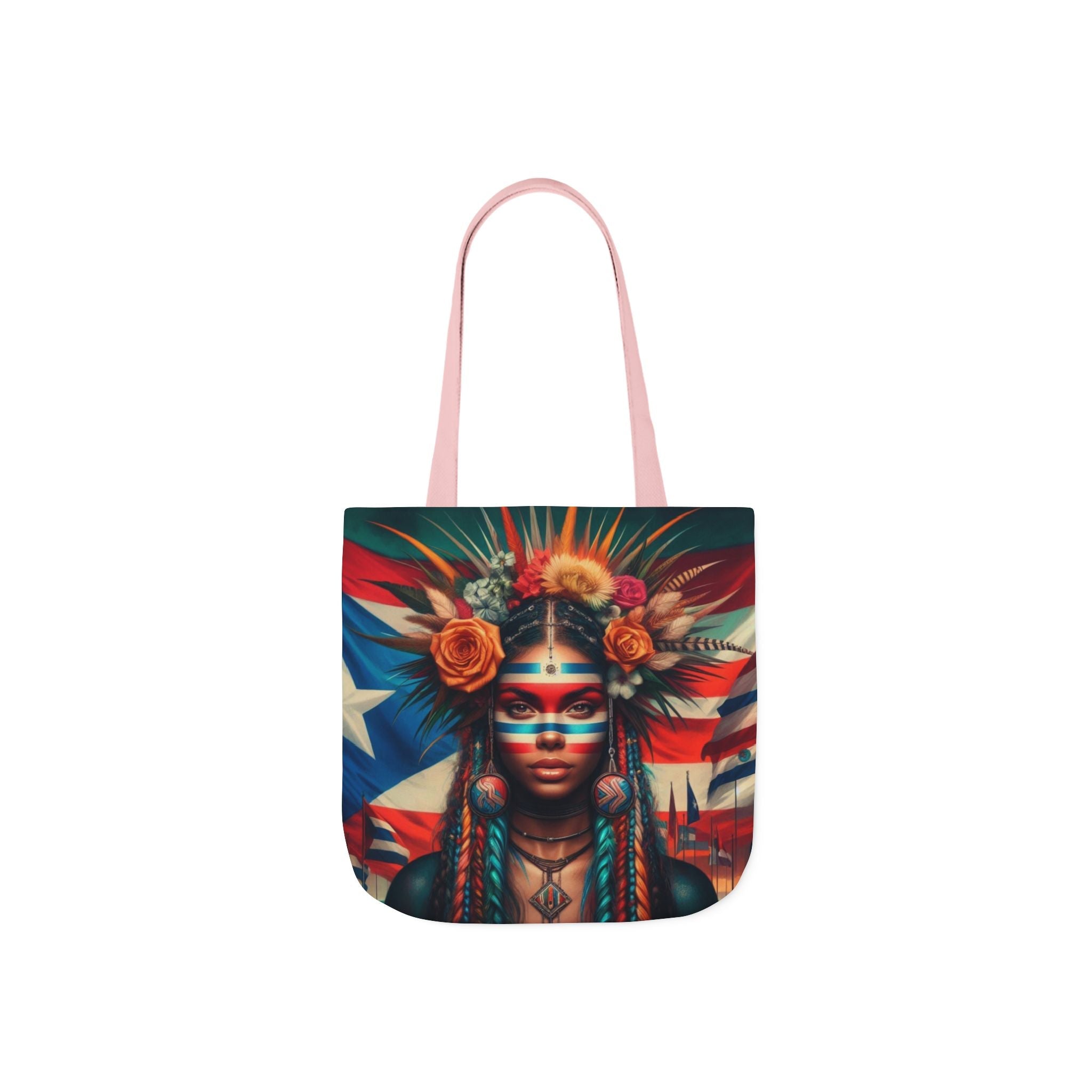 PUERTO RICO Canvas Tote Bag, 5 - Color Straps - Metamorphosis Creations