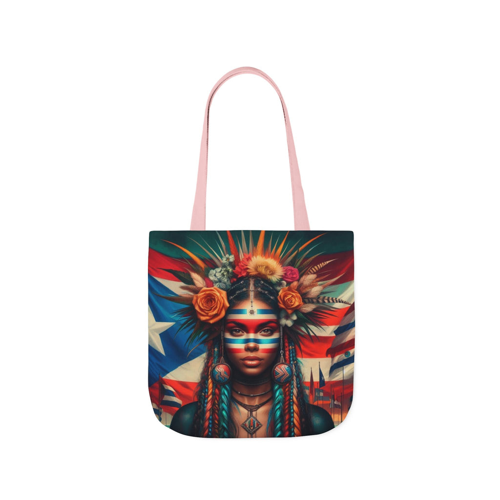 PUERTO RICO Canvas Tote Bag, 5 - Color Straps - Metamorphosis Creations