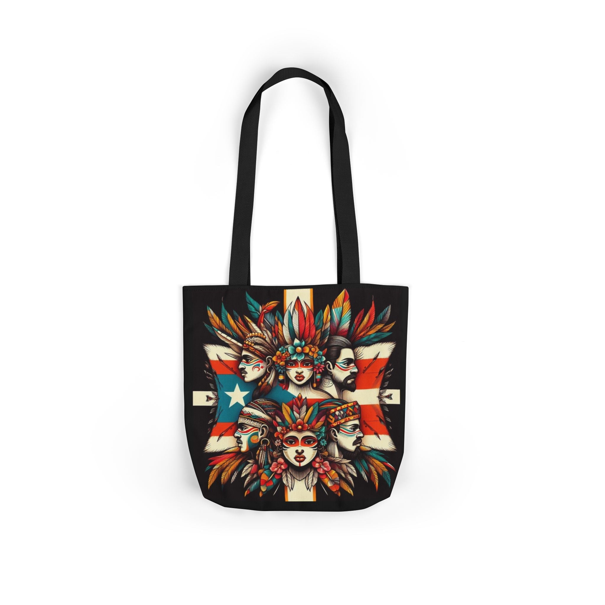 Puerto Rico Canvas Tote Bag, 5 - Color Straps - Metamorphosis Creations