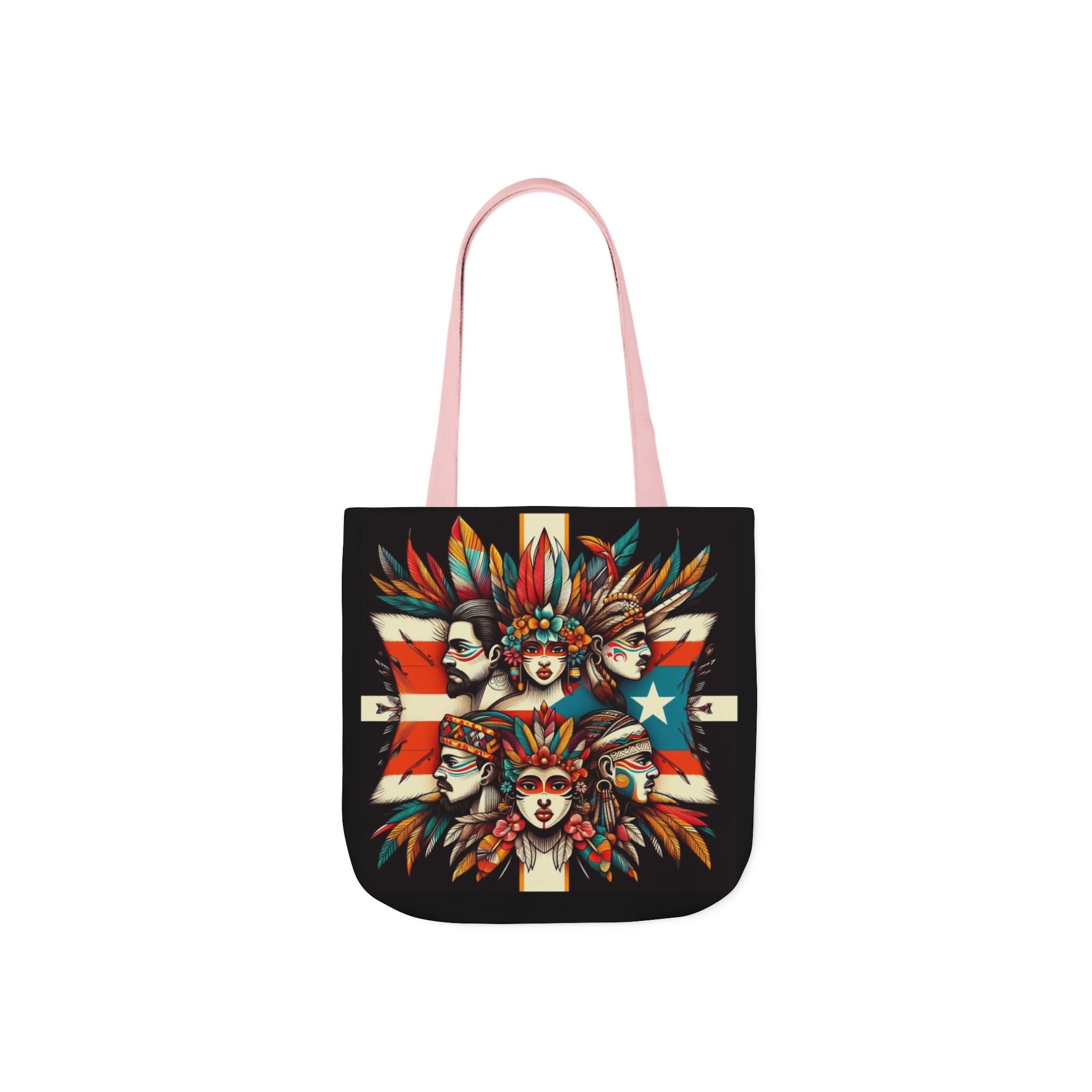 Puerto Rico Canvas Tote Bag, 5 - Color Straps - Metamorphosis Creations
