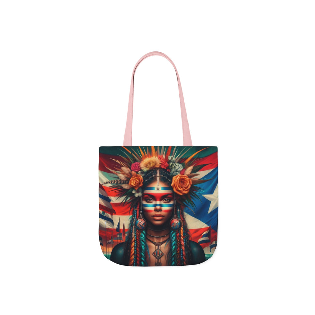 PUERTO RICO Canvas Tote Bag, 5 - Color Straps - Metamorphosis Creations