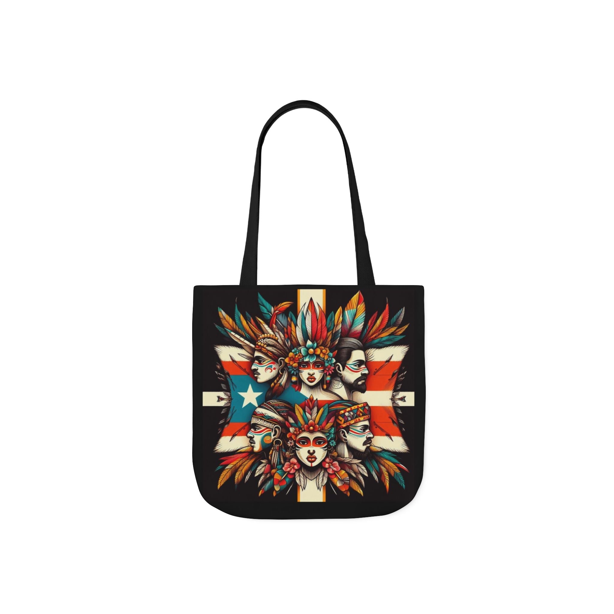 Puerto Rico Canvas Tote Bag, 5 - Color Straps - Metamorphosis Creations